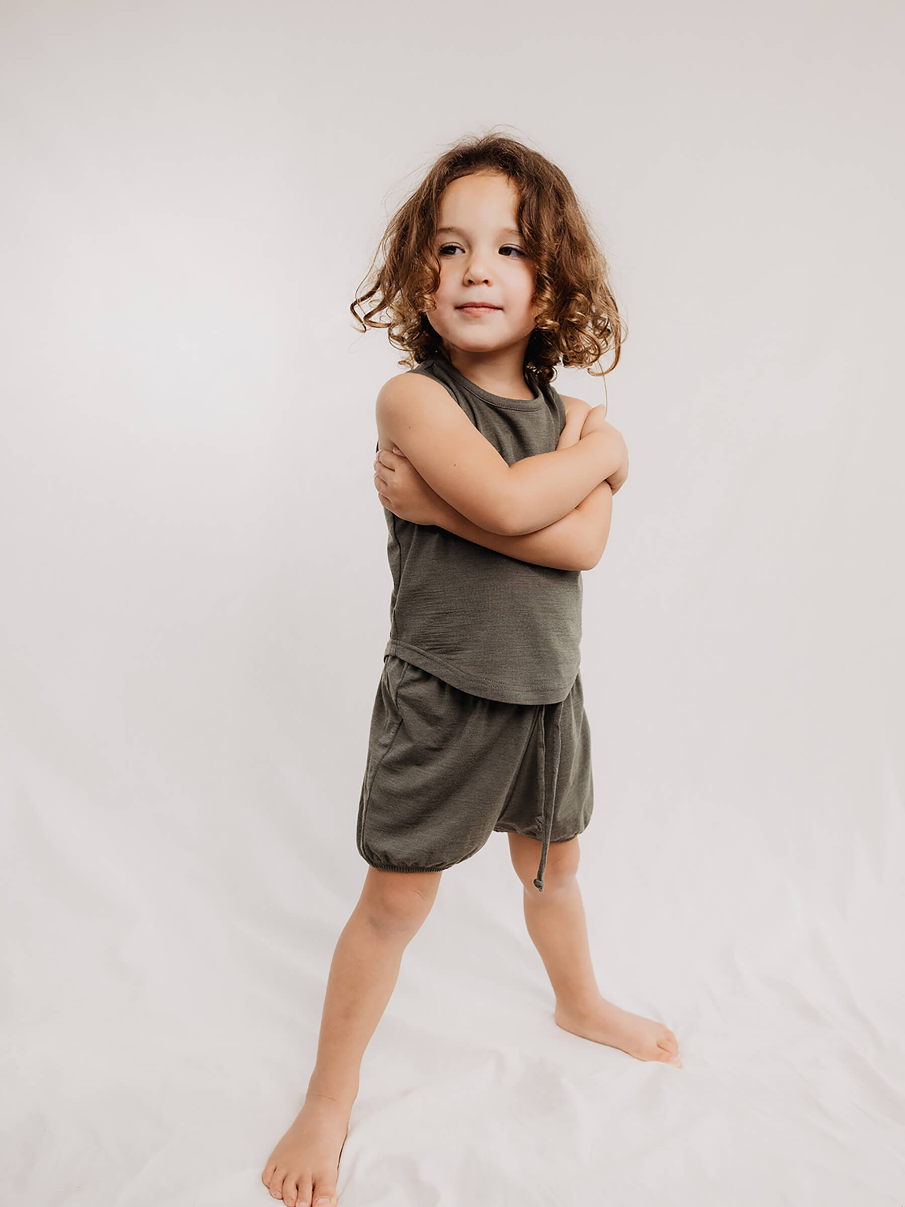 Child Juniper Shorts Lichen child bottoms Nui Organics   