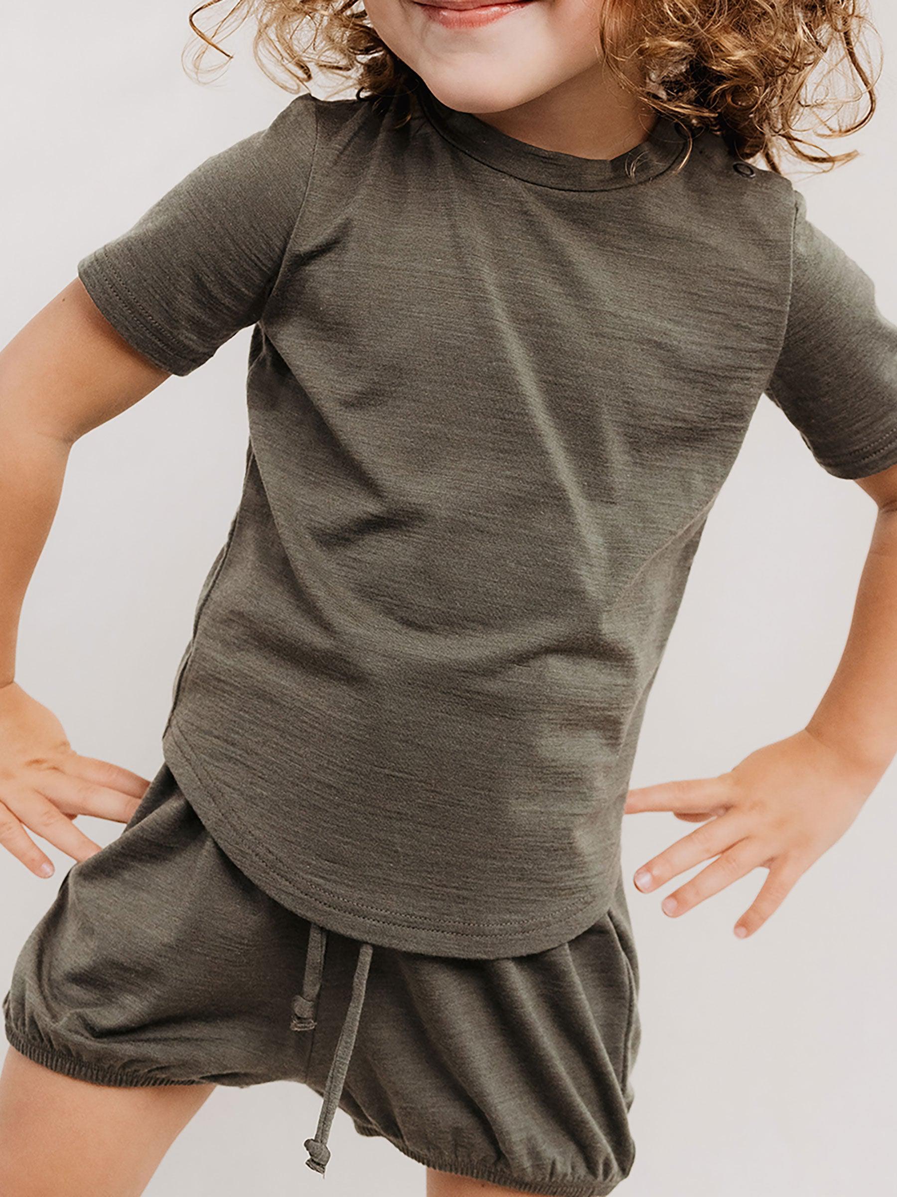 Baby Salus Tee Lichen baby tops Nui Organics   