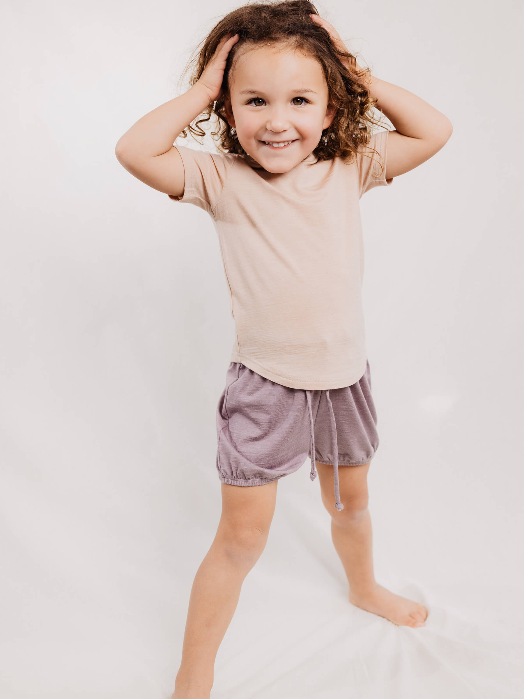 Child Juniper Shorts Mauve child bottoms Nui Organics   