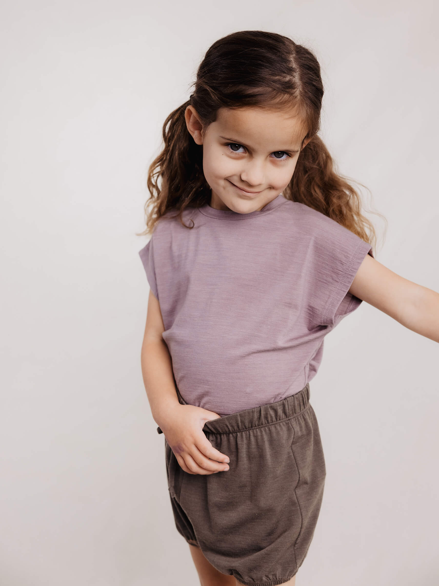 Child Lily Tee Mauve child tops Nui Organics   