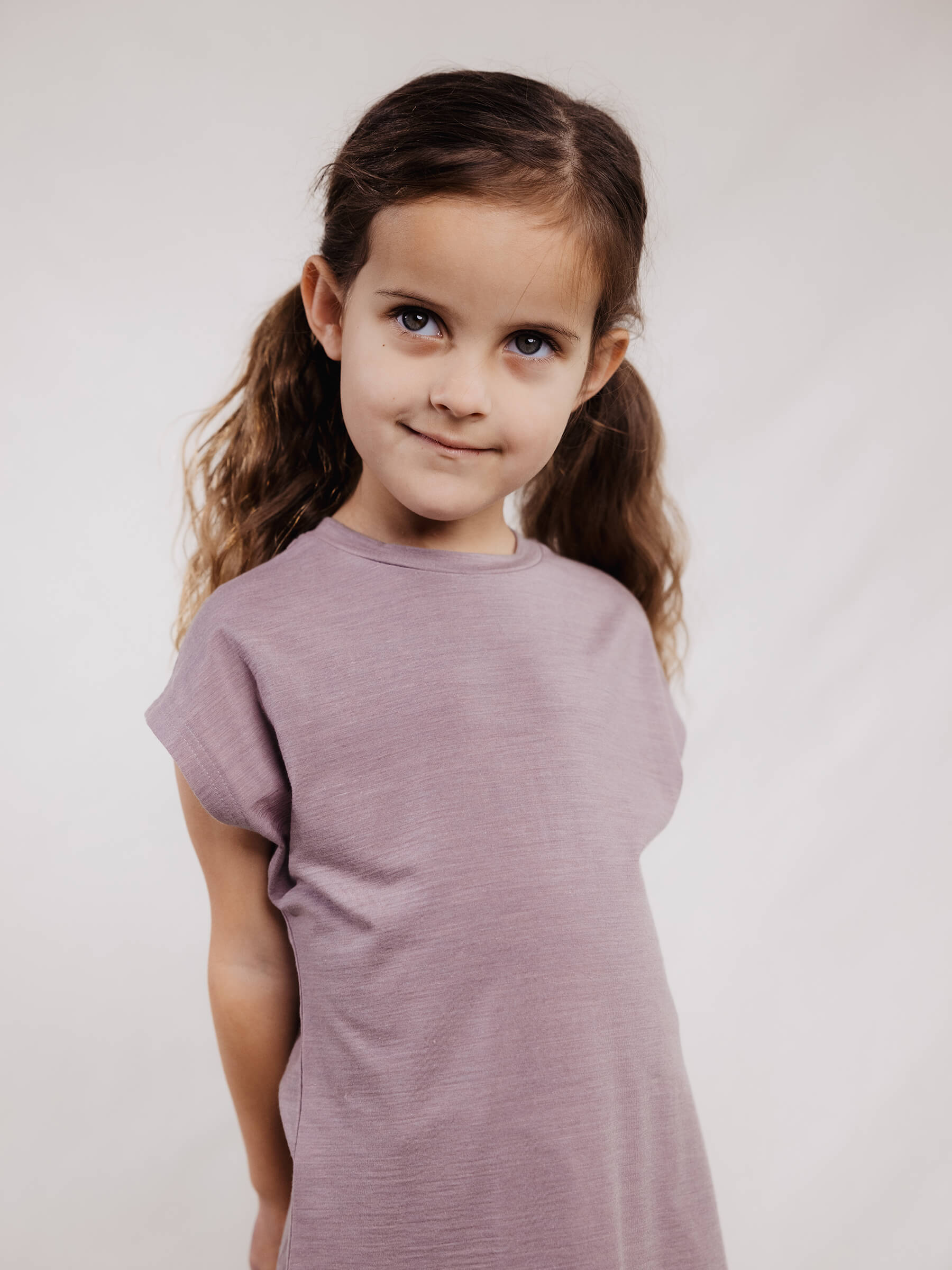 Child Lily Tee Mauve child tops Nui Organics   