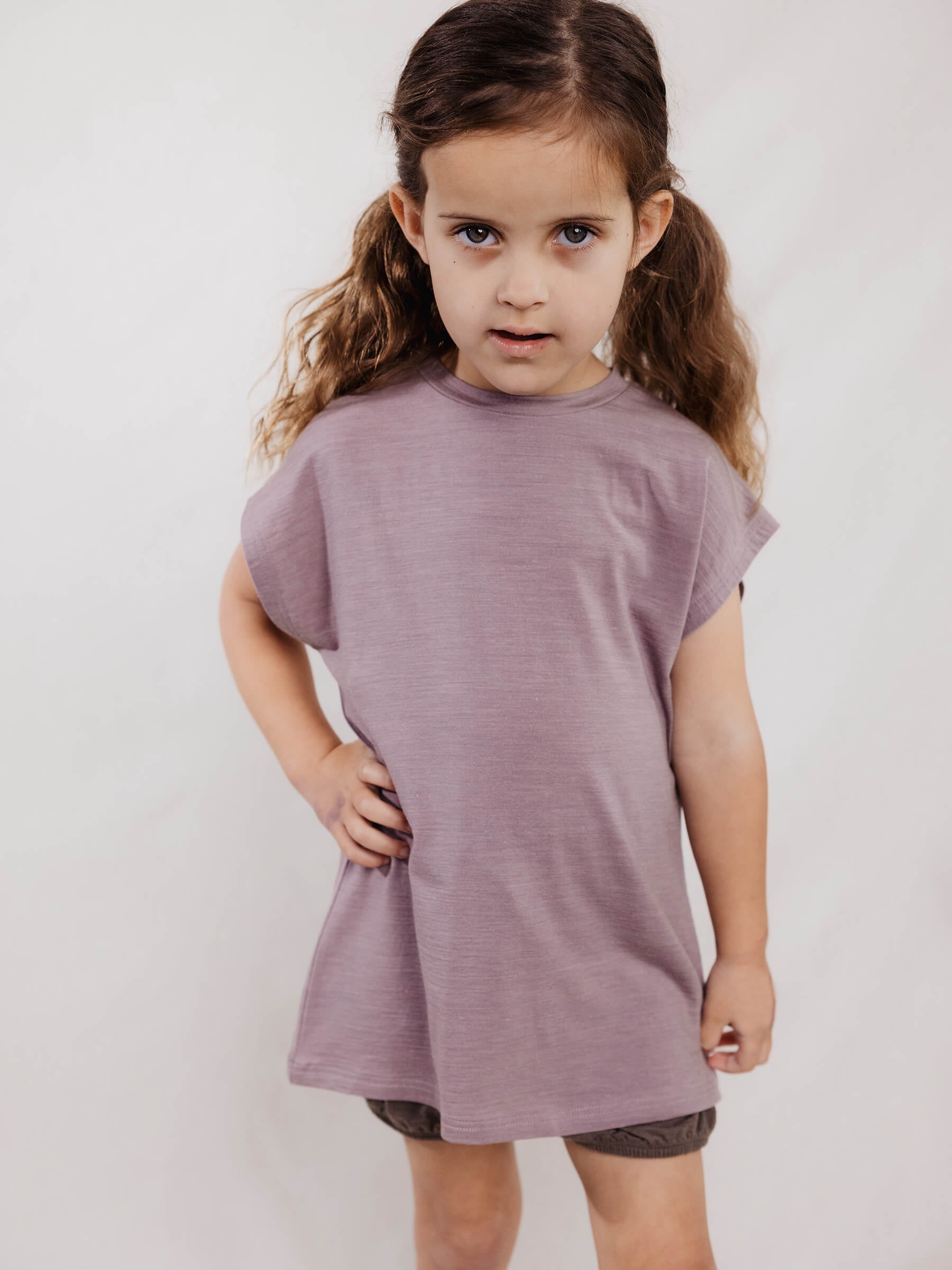 Child Lily Tee Mauve child tops Nui Organics   