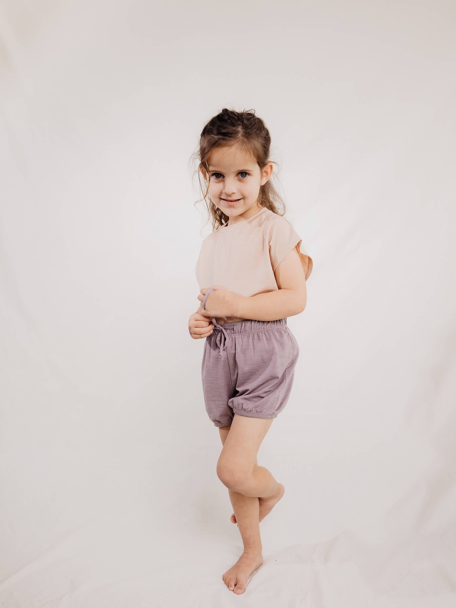 Child Juniper Shorts Mauve child bottoms Nui Organics   