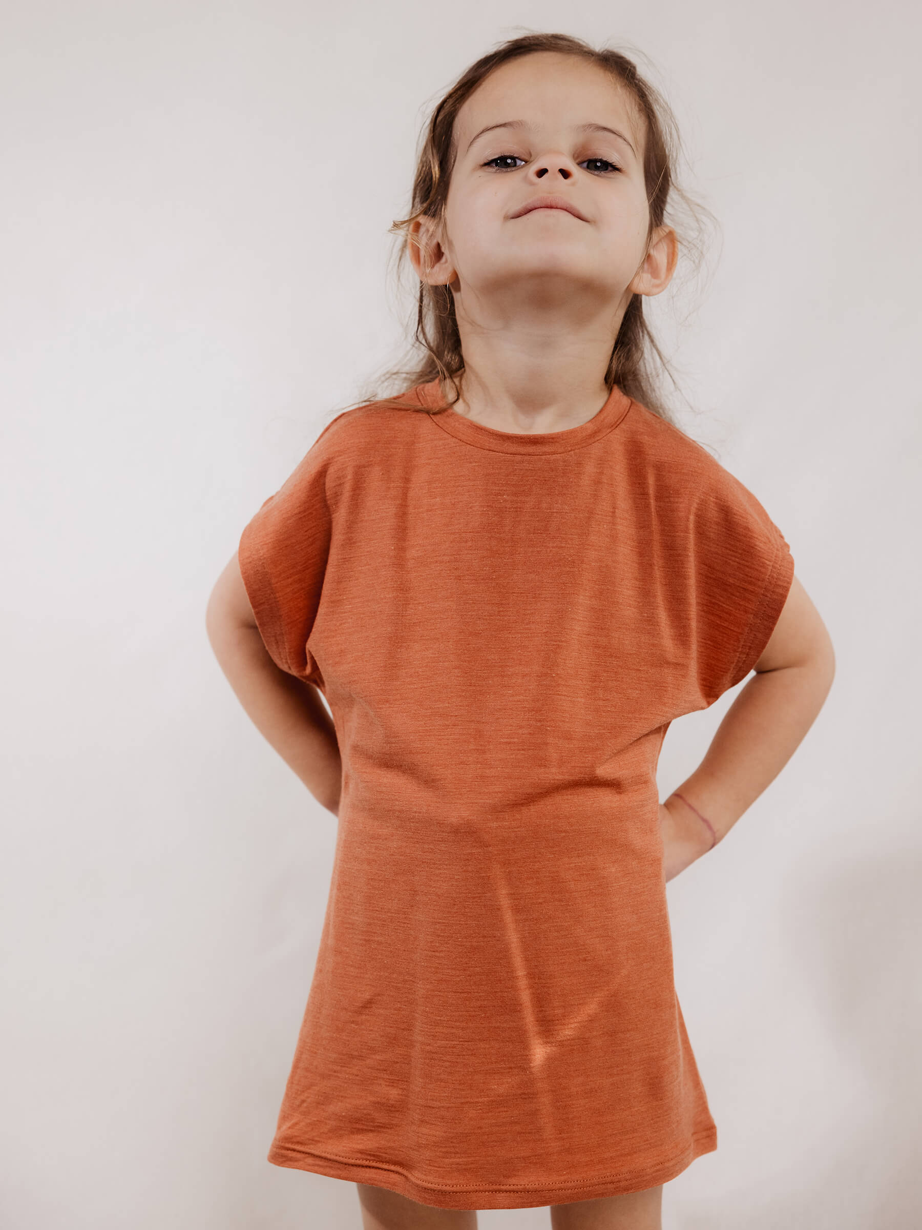 Child Lily Tee Salmon child tops Nui Organics   