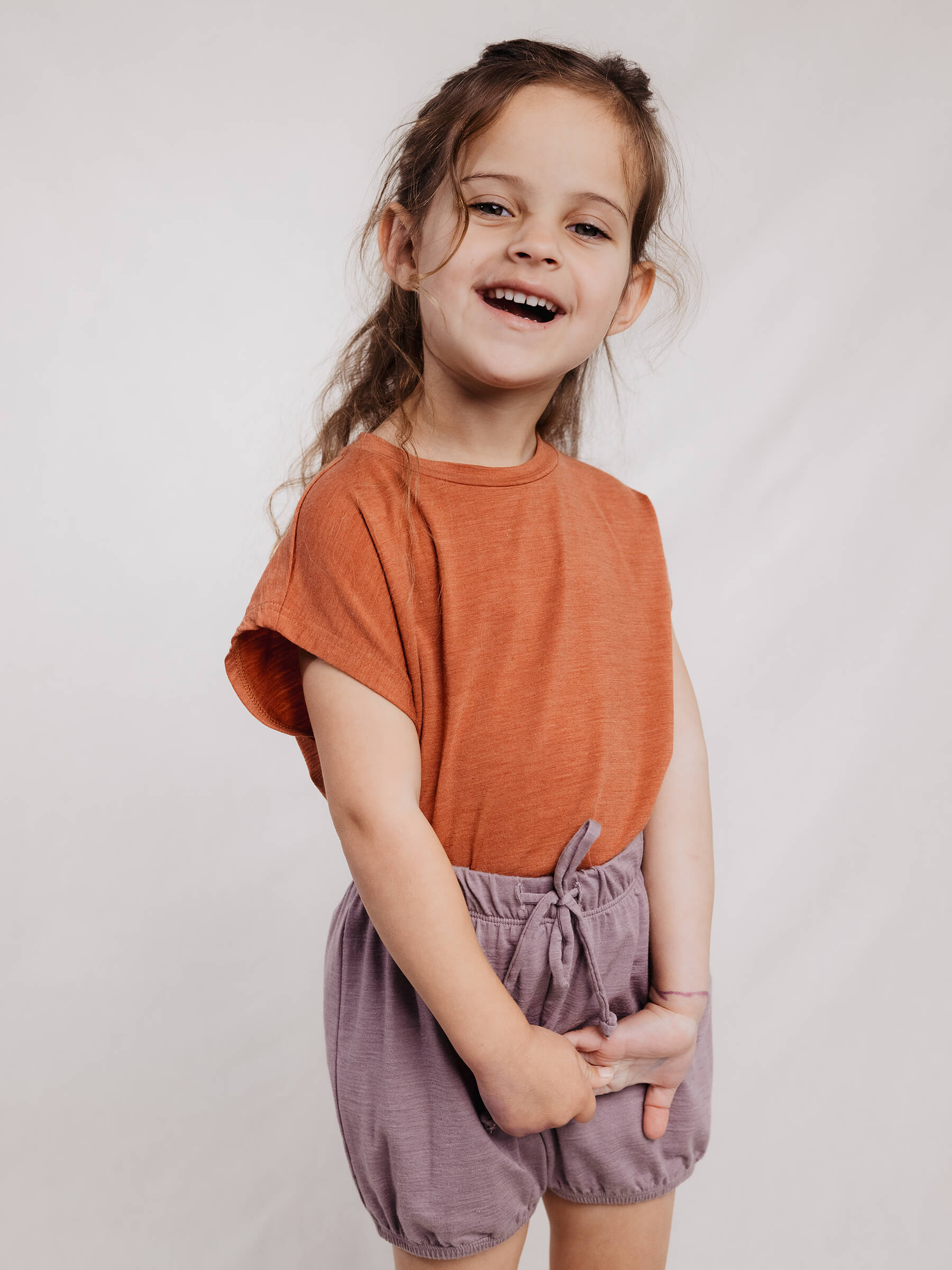 Child Lily Tee Salmon child tops Nui Organics   