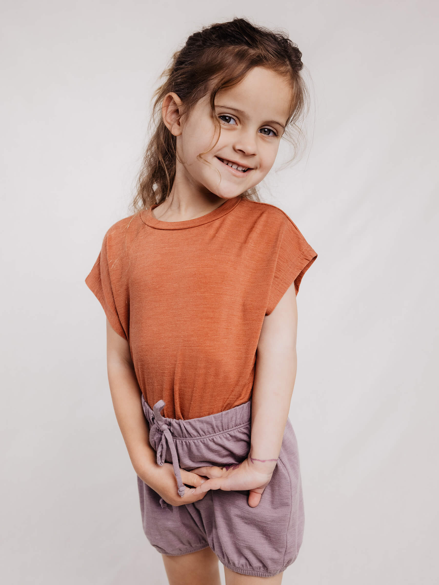 Child Lily Tee Salmon child tops Nui Organics   