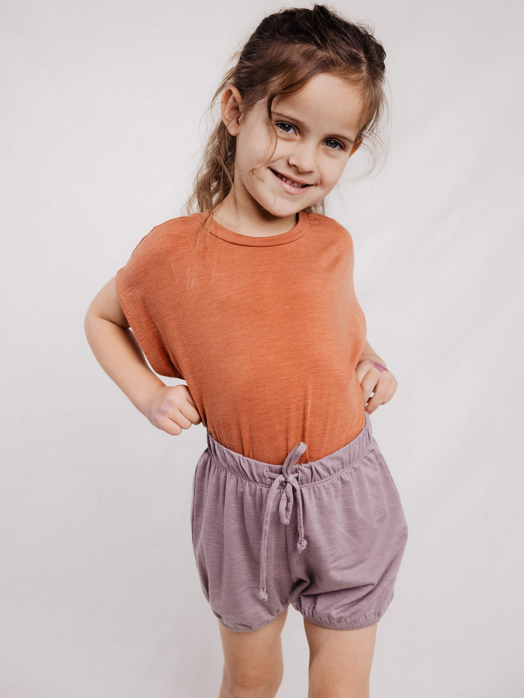 Child Lily Tee Salmon child tops Nui Organics   