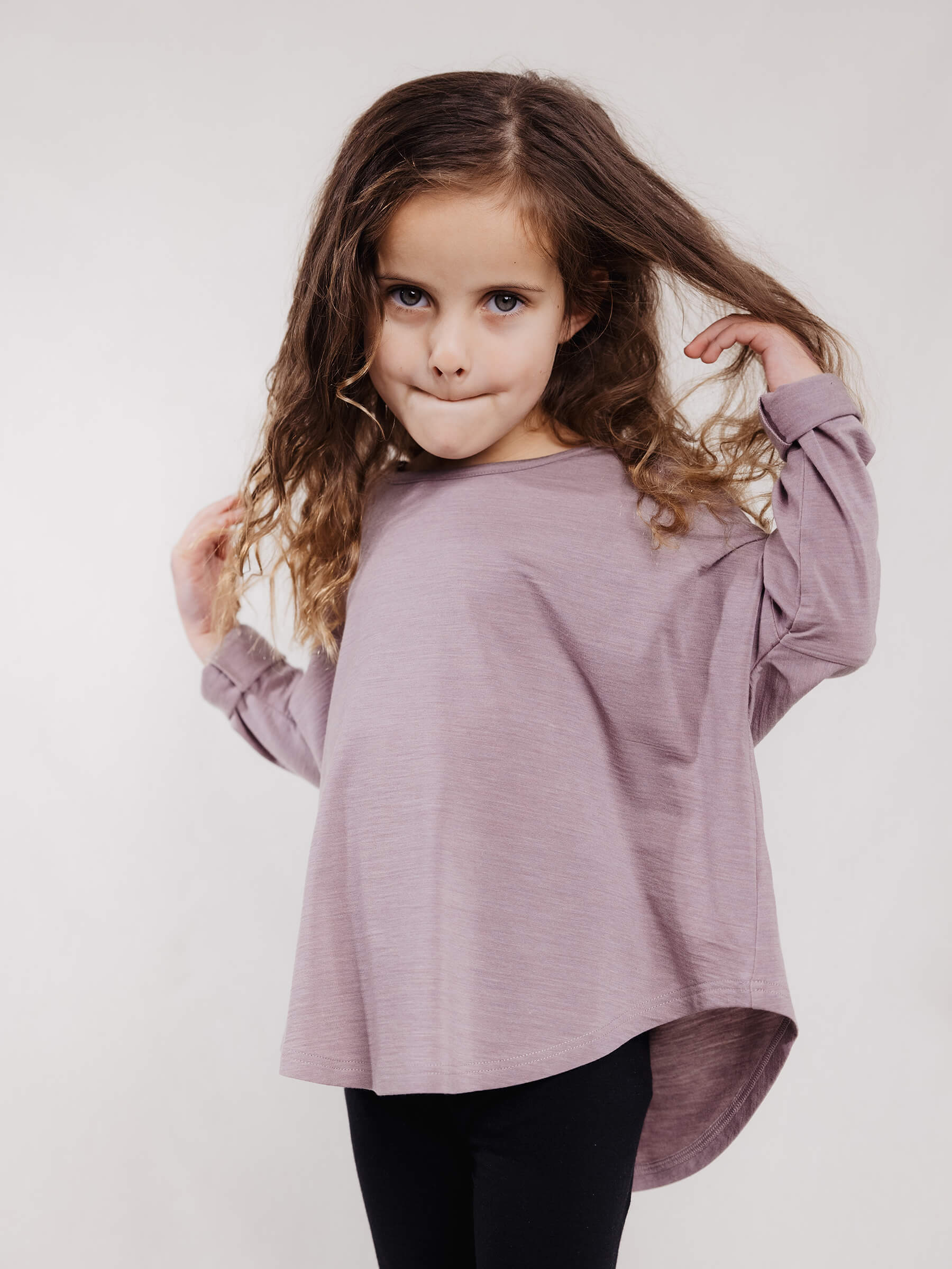 Child Steffi Tee Mauve child tops Nui Organics   