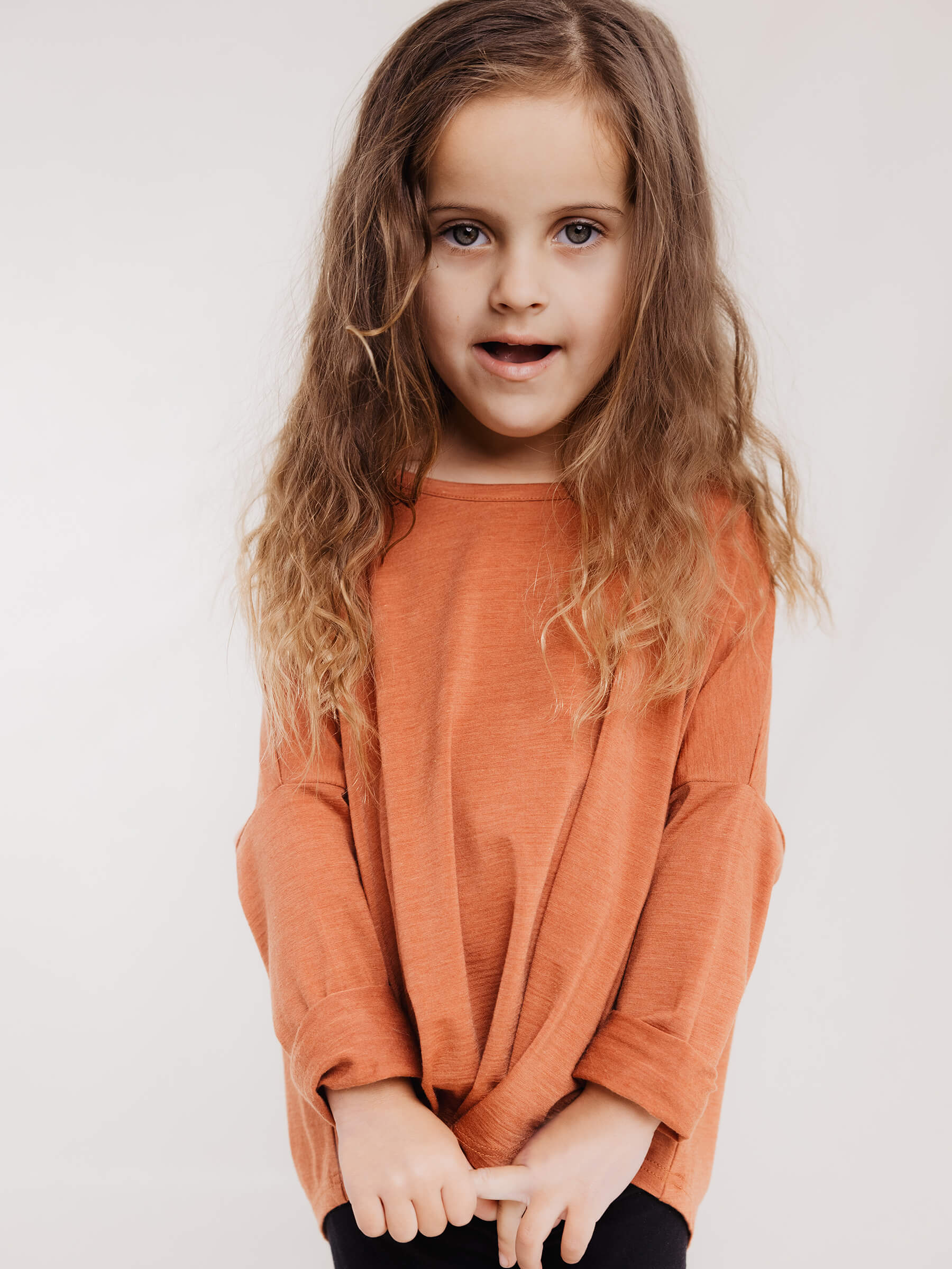 Child Steffi Tee Salmon child tops Nui Organics   