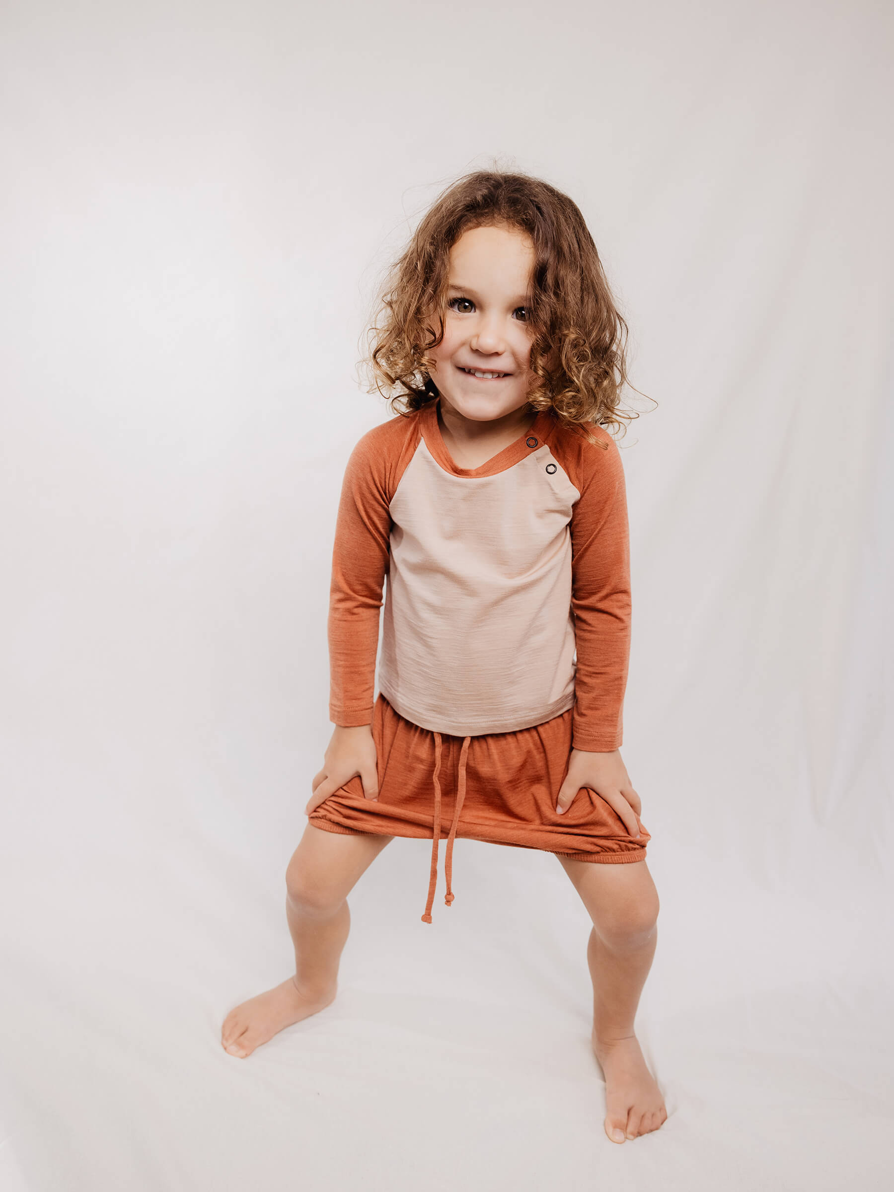 Child Juniper Shorts Salmon child bottoms Nui Organics   