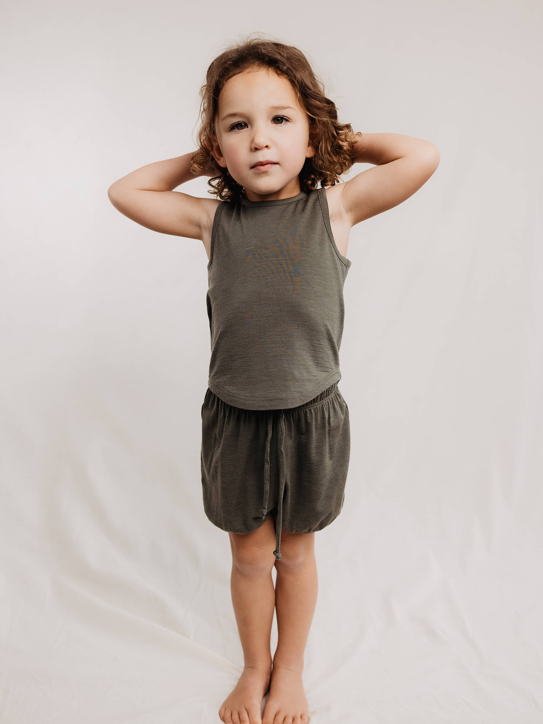 Child Juniper Shorts Lichen child bottoms Nui Organics   