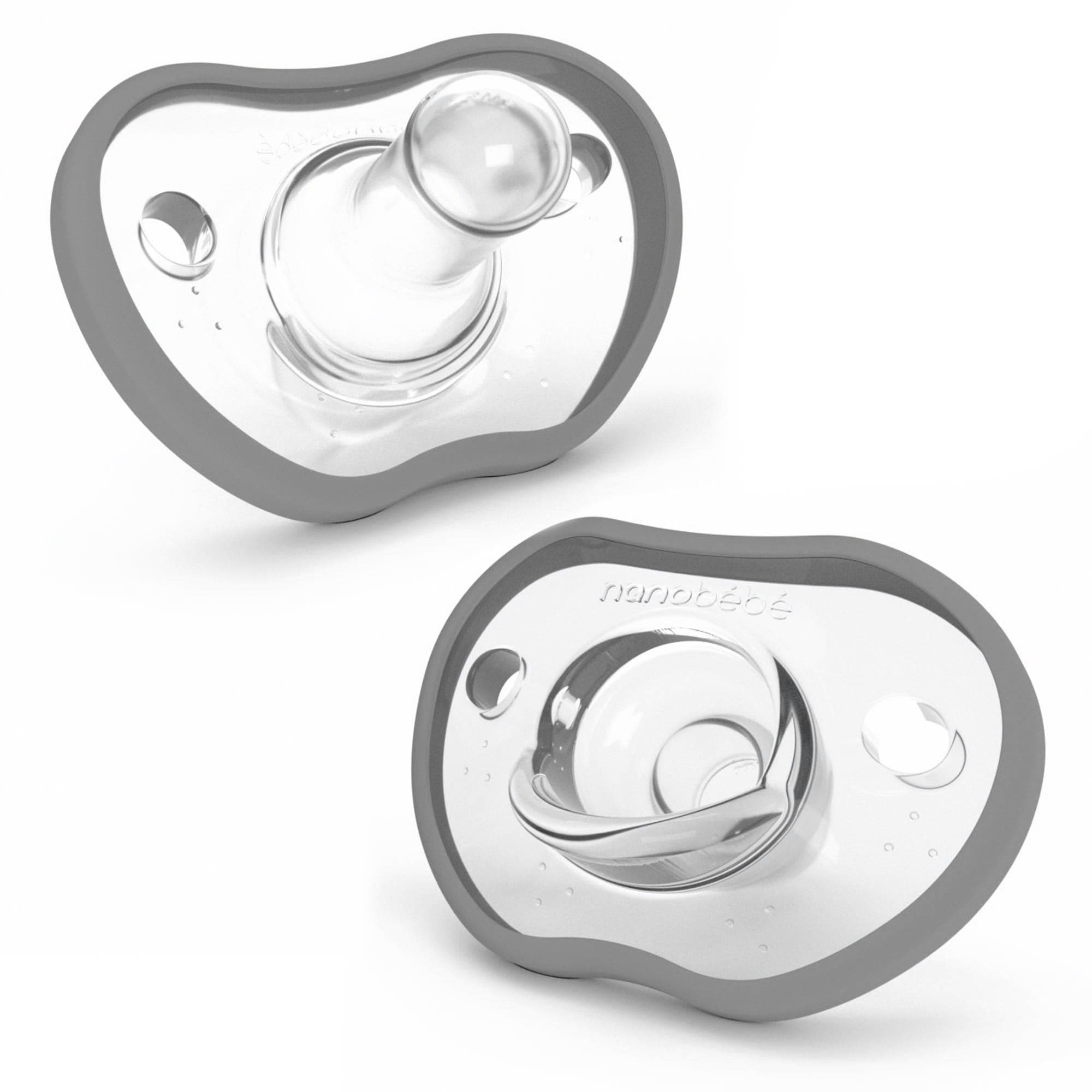 Flexy Pacifiers Best Sellers Nanobébé US Grey 0-3 Months 2-Pack