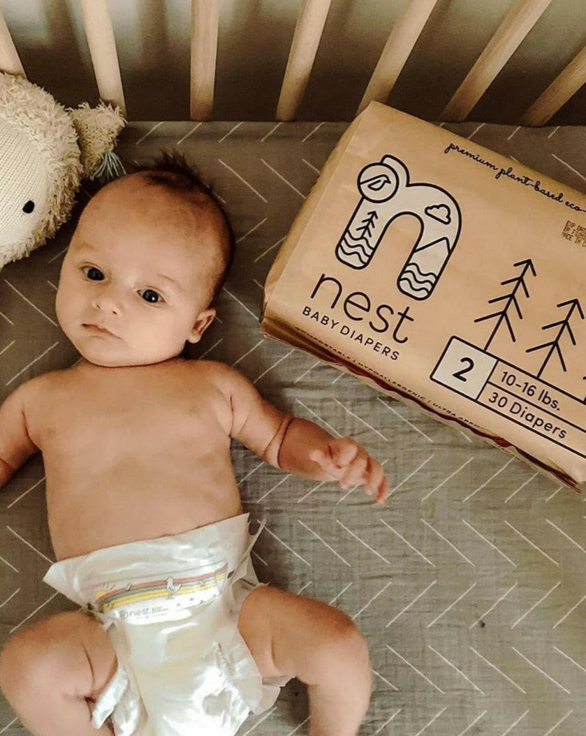 Sustainable Plant Based  Baby Diapers - Size 2 Baby Essentials Nest Diapers   