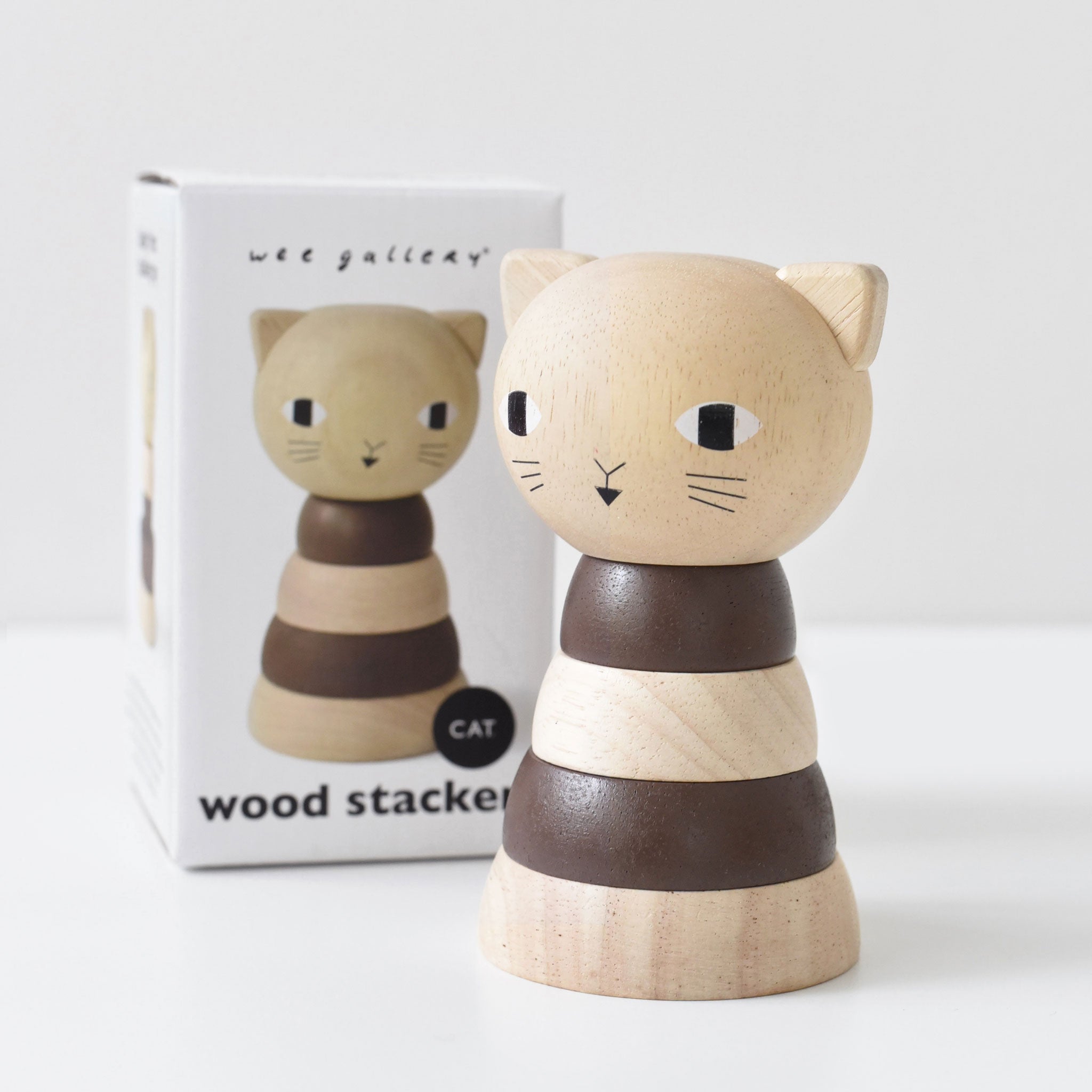 Wood Stacker - Cat Wooden Toys Wee Gallery   