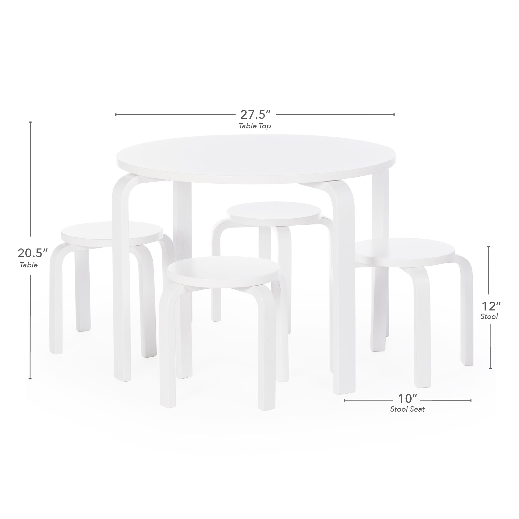 Nordic Table Set – White Playroom Furniture Guidecraft   