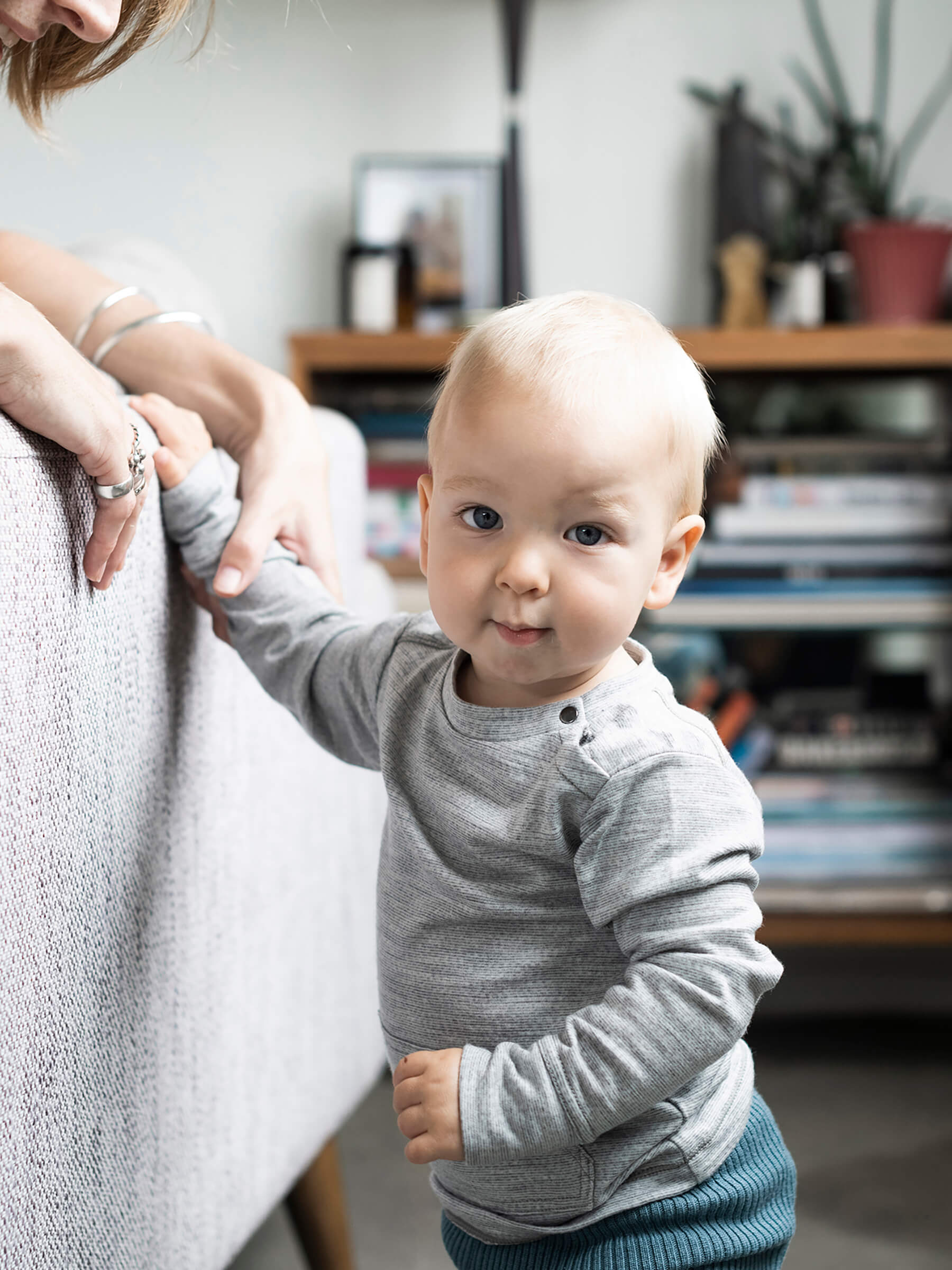 Baby Tihoi Merino Crew Silver baby tops Nui Organics   