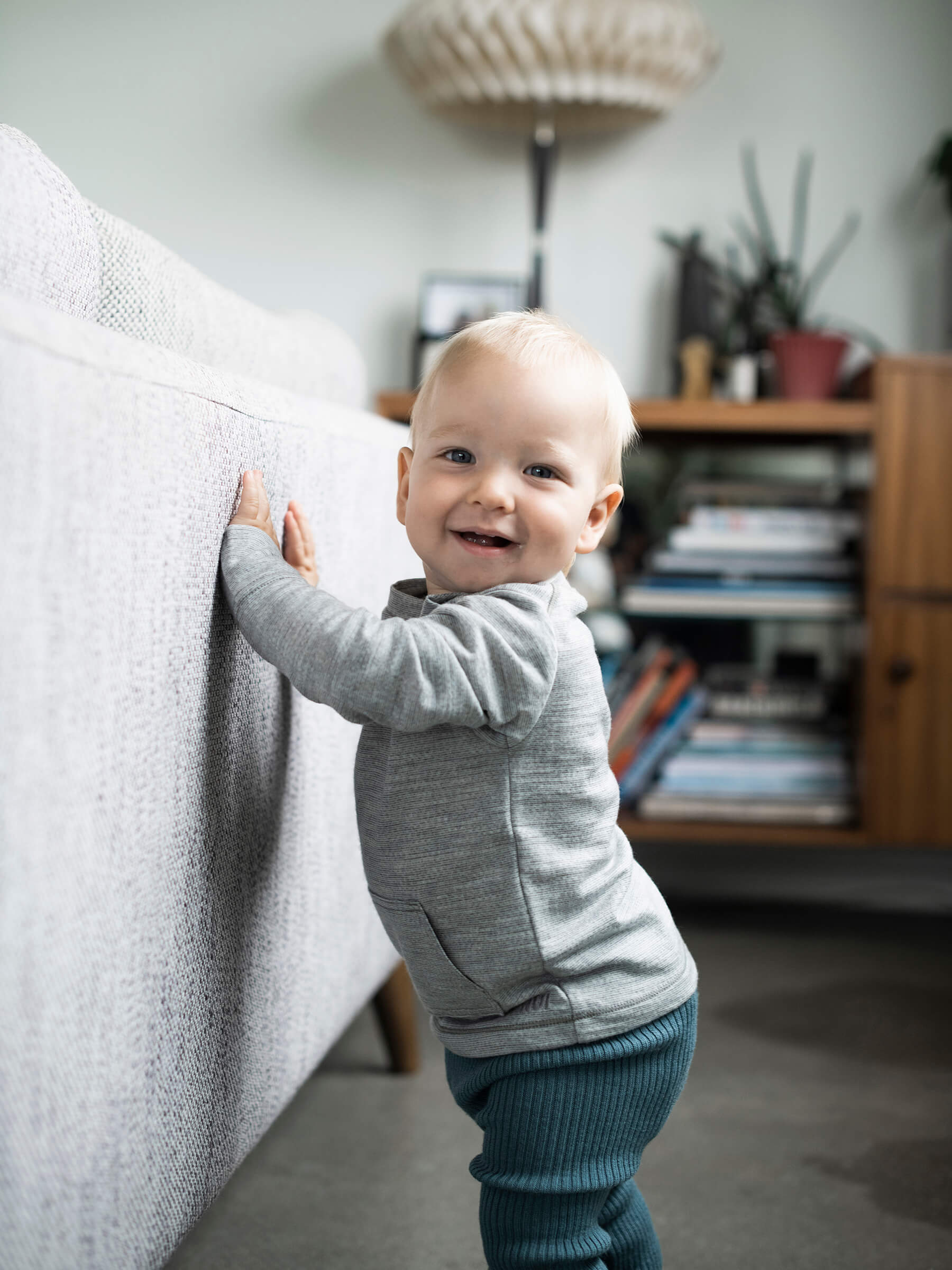 Baby Tihoi Merino Crew Silver baby tops Nui Organics   