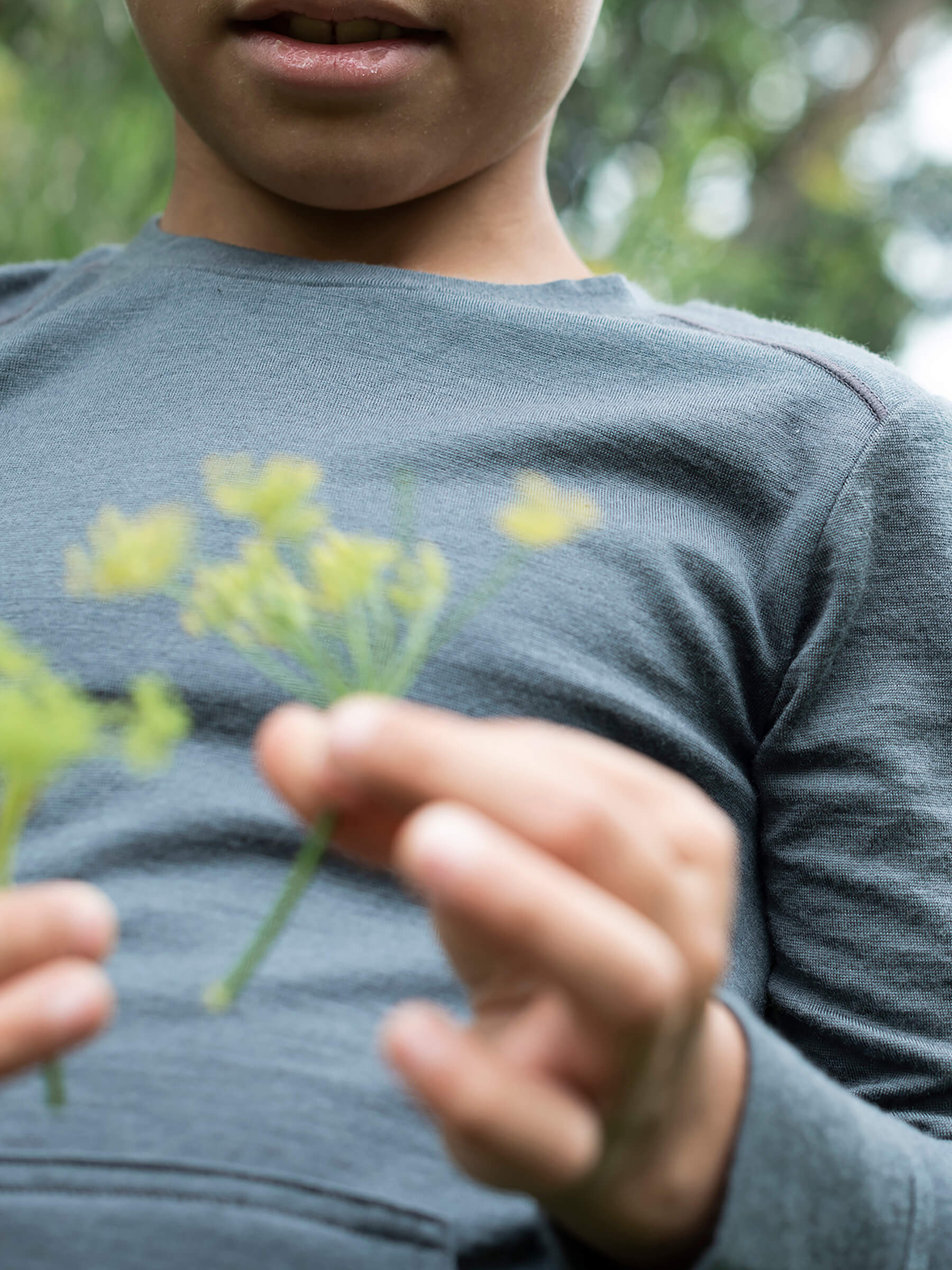 Child Tihoi Merino Crew Charcoal child tops Nui Organics   