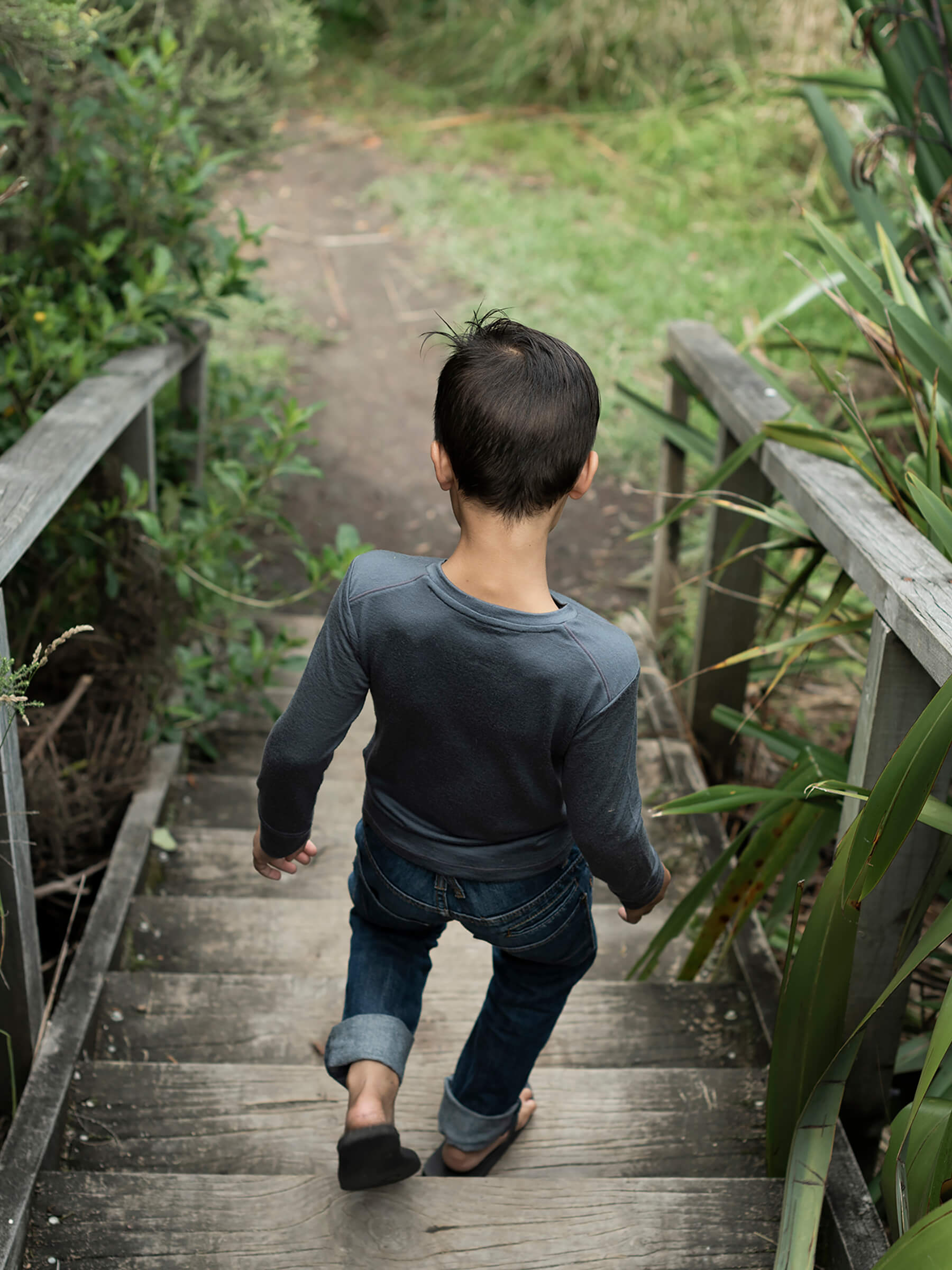 Child Tihoi Merino Crew Charcoal child tops Nui Organics   