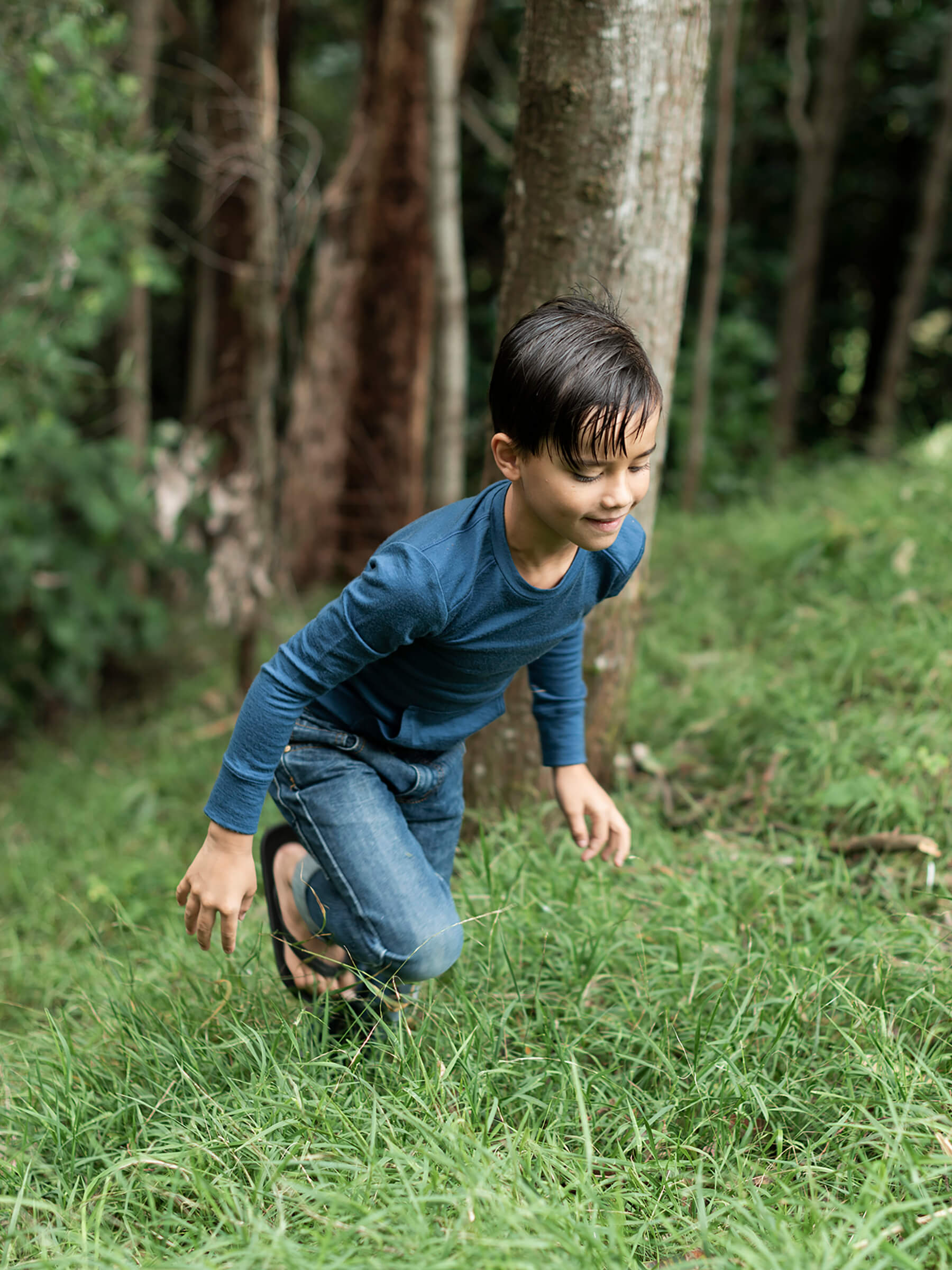 Child Tihoi Merino Crew Navy child tops Nui Organics   