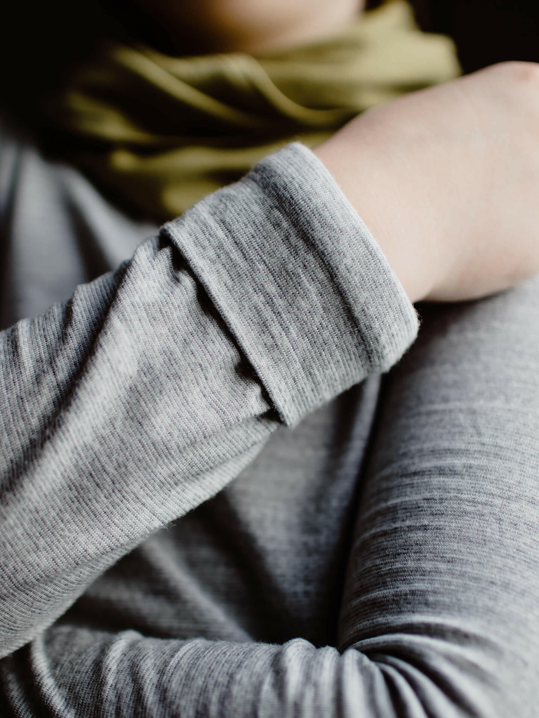 Child Tihoi Merino Crew Silver child tops Nui Organics   