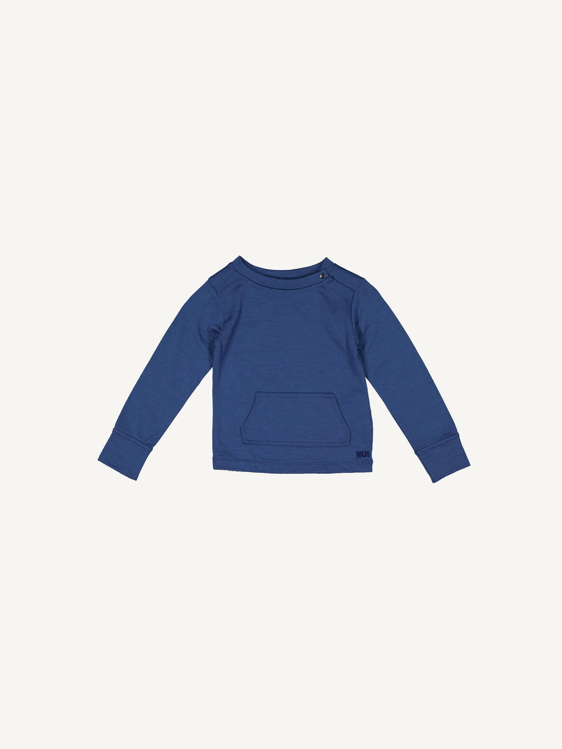 Baby Tihoi Merino Crew Navy baby tops Nui Organics 3-6m  