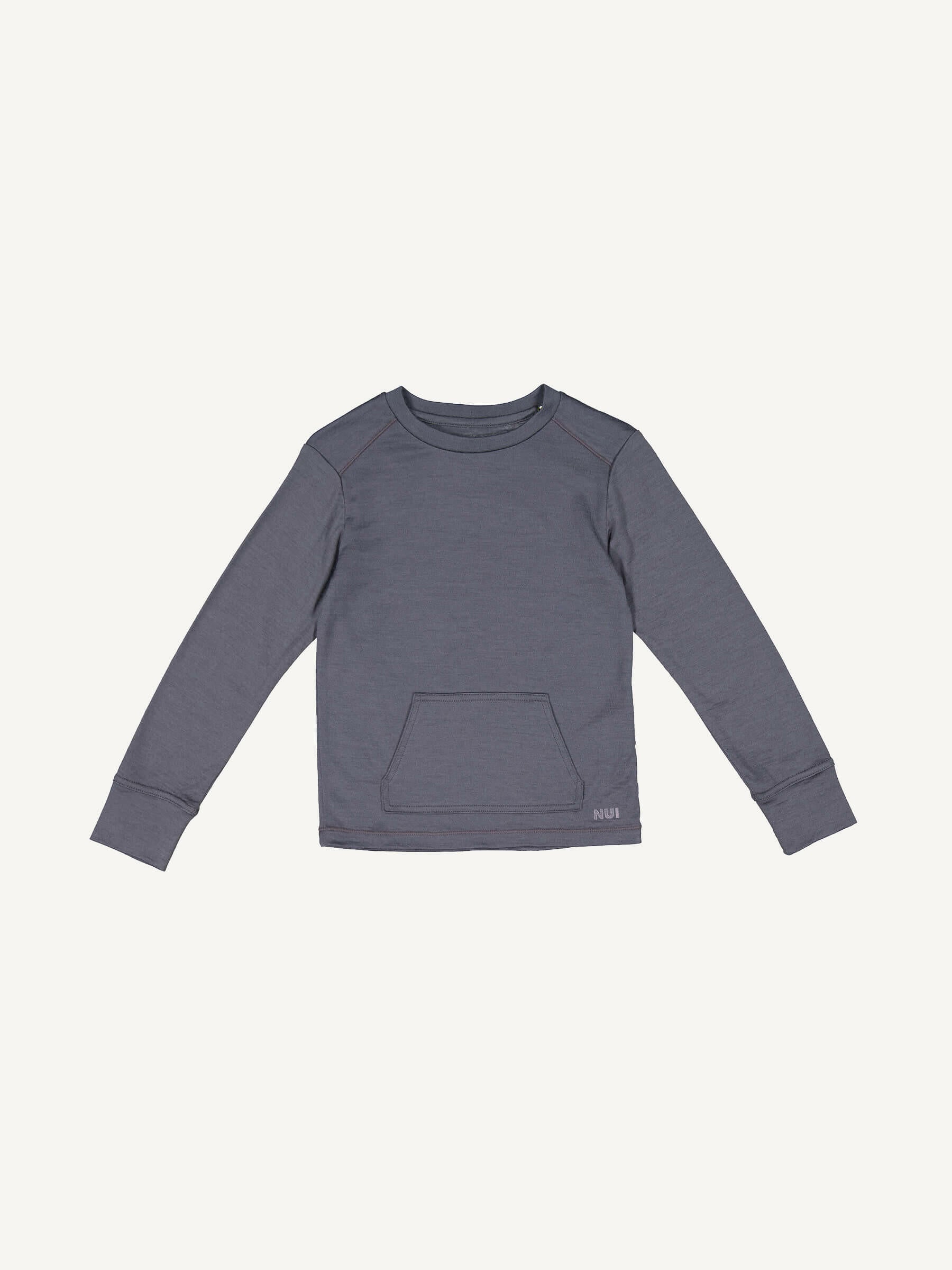 Child Tihoi Merino Crew Charcoal child tops Nui Organics 2y  