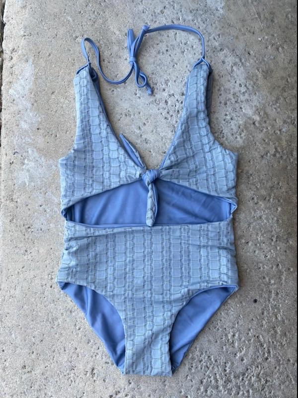 Girl's Cutout One Piece in Blue Bubble Kids OF ONE SEA 0/1  