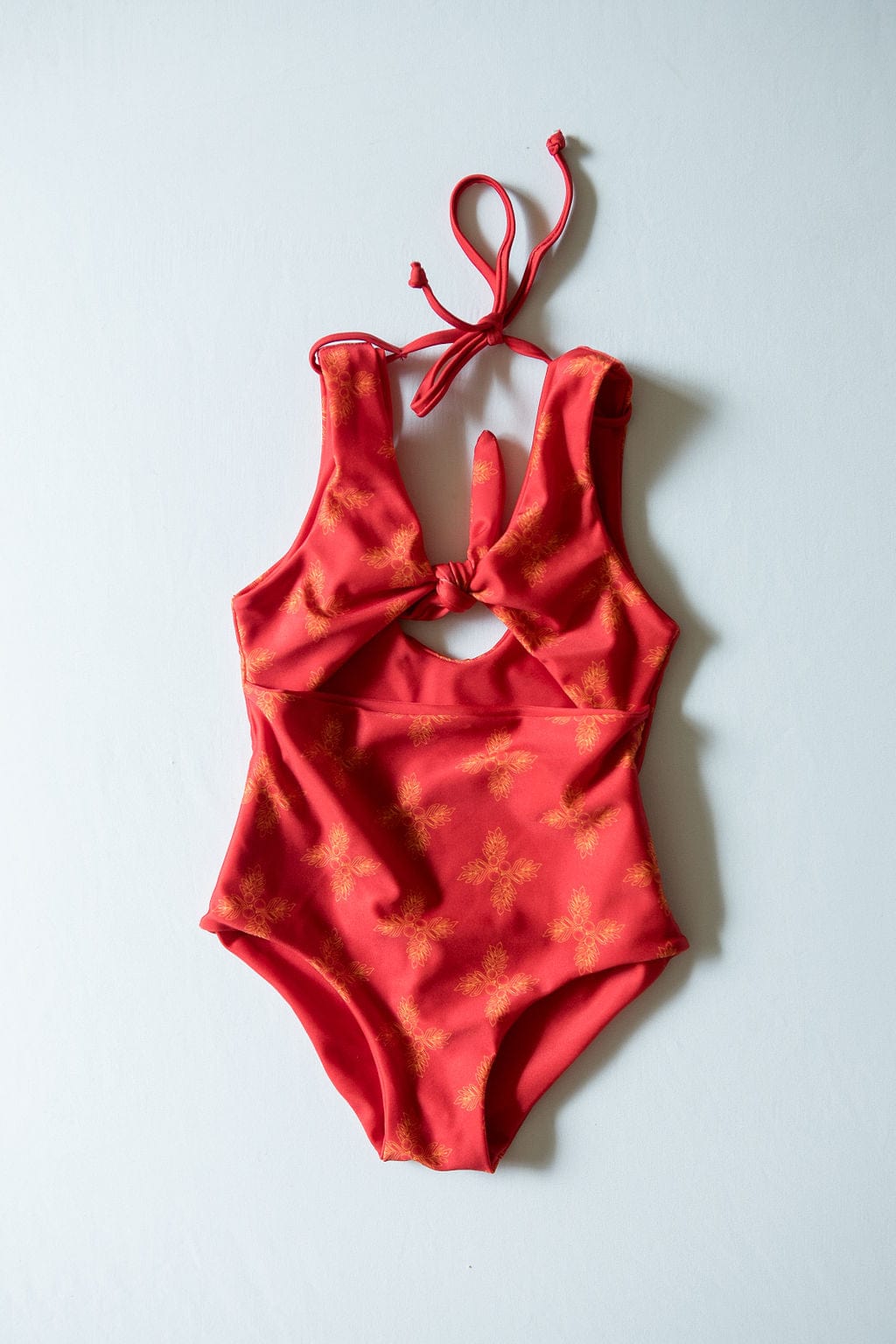 Girl's Cutout One Piece in Red Breadfruit Bandana Kids OF ONE SEA 0/1 Red Breadfruit Bandana 