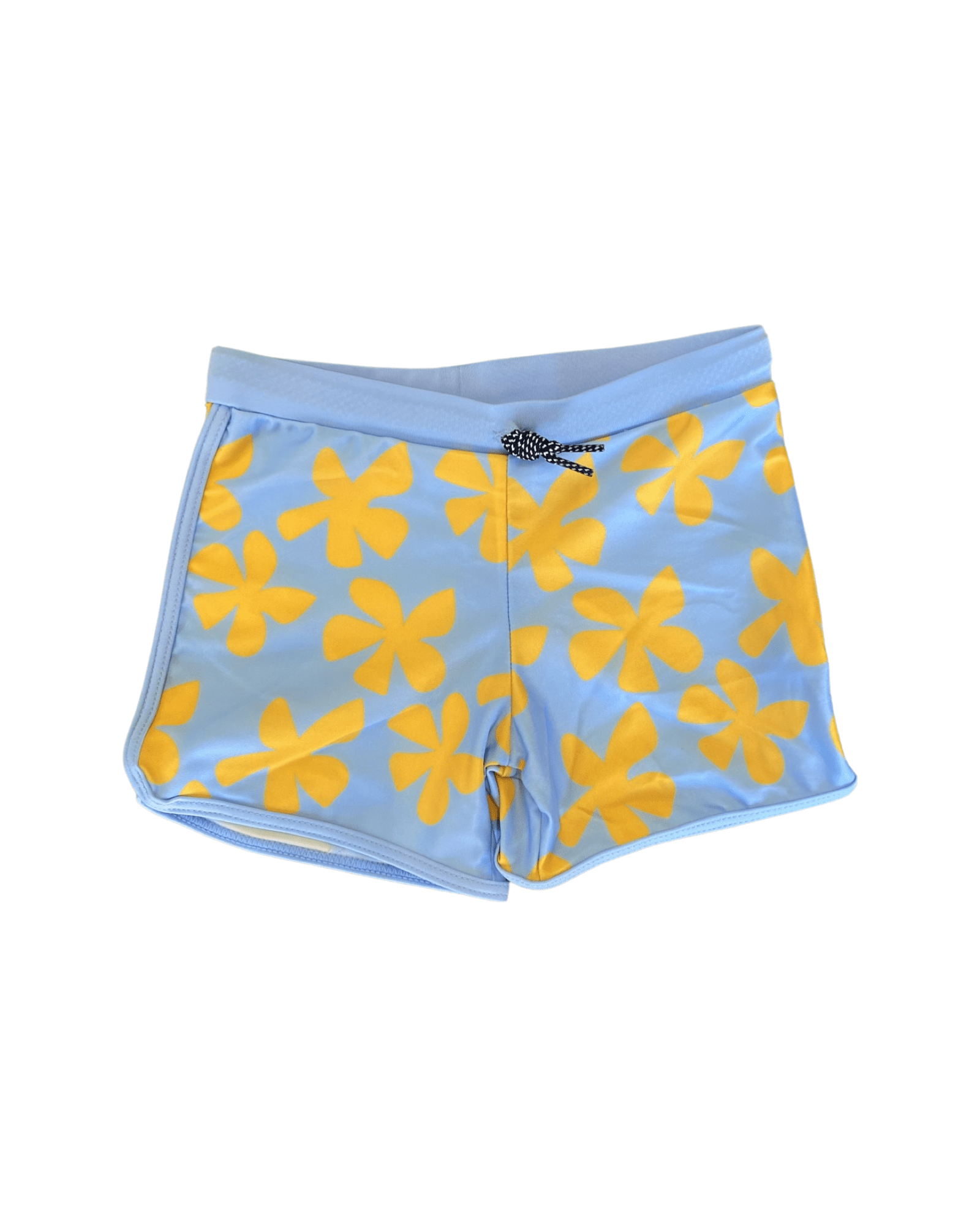 Toddler Soft Shorts for Swim in Light Blue Plumeria Kids OF ONE SEA 6 months Light Blue Plumeria 