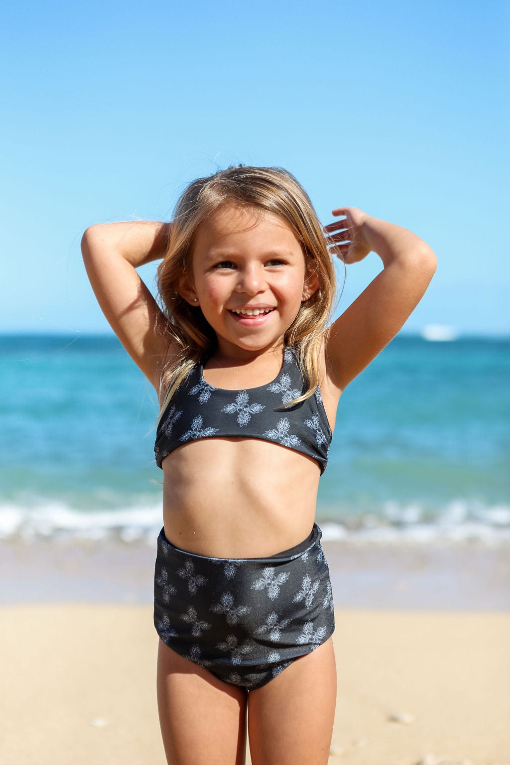 Girl's Bikini Separates in Black Breadfruit Bandana Kids OF ONE SEA   