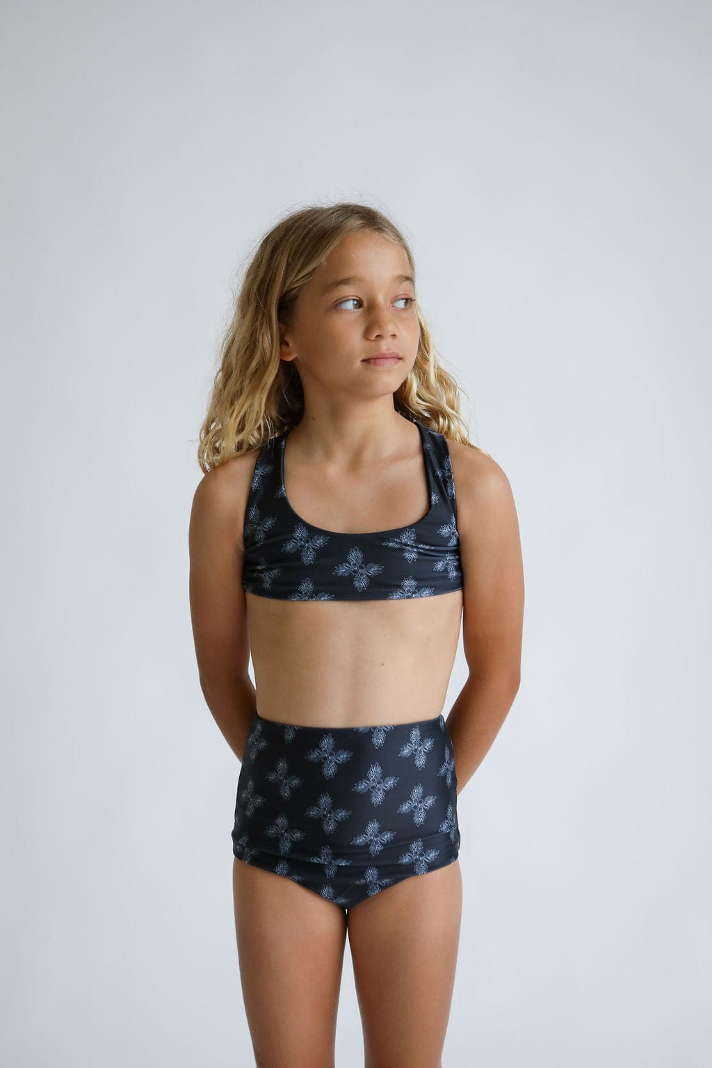 Girl's Bikini Separates in Black Breadfruit Bandana Kids OF ONE SEA   