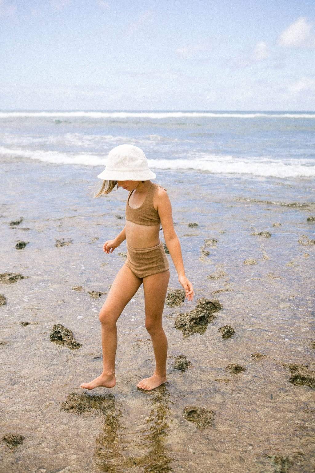 Girl's Bikini Separates in Camel Texture Kids OF ONE SEA   