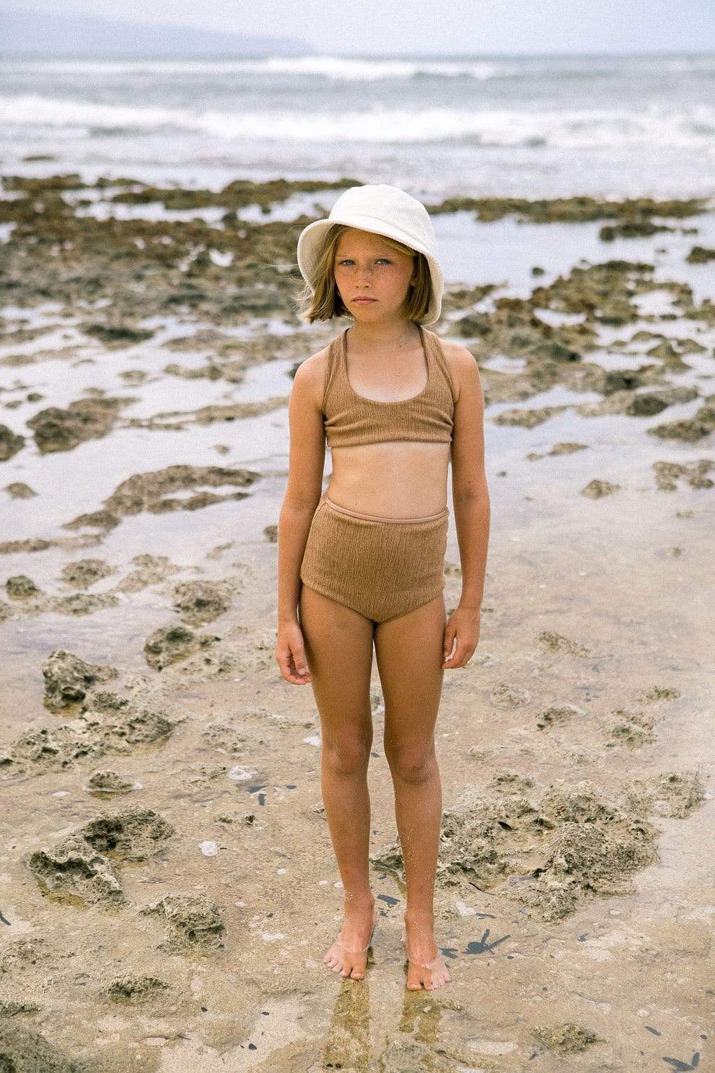 Girl's Bikini Separates in Camel Texture Kids OF ONE SEA   