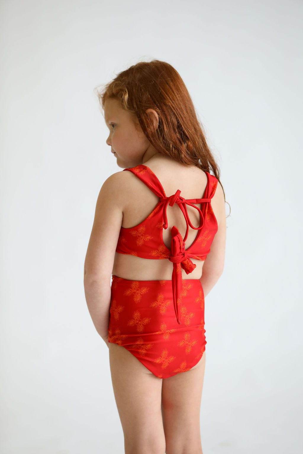 Girl's Bikini Separates in Red Breadfruit Bandana Kids OF ONE SEA   