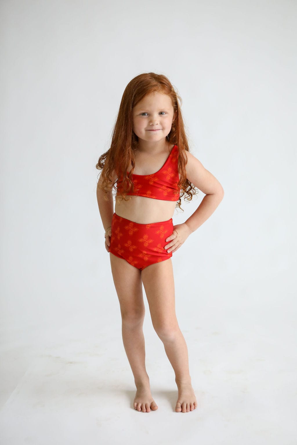 Girl's Bikini Separates in Red Breadfruit Bandana Kids OF ONE SEA   