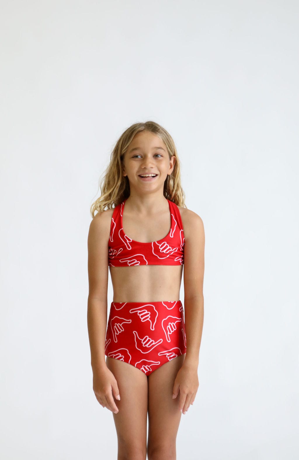 Girl's Bikini Separates in Red Shaka Kids OF ONE SEA   