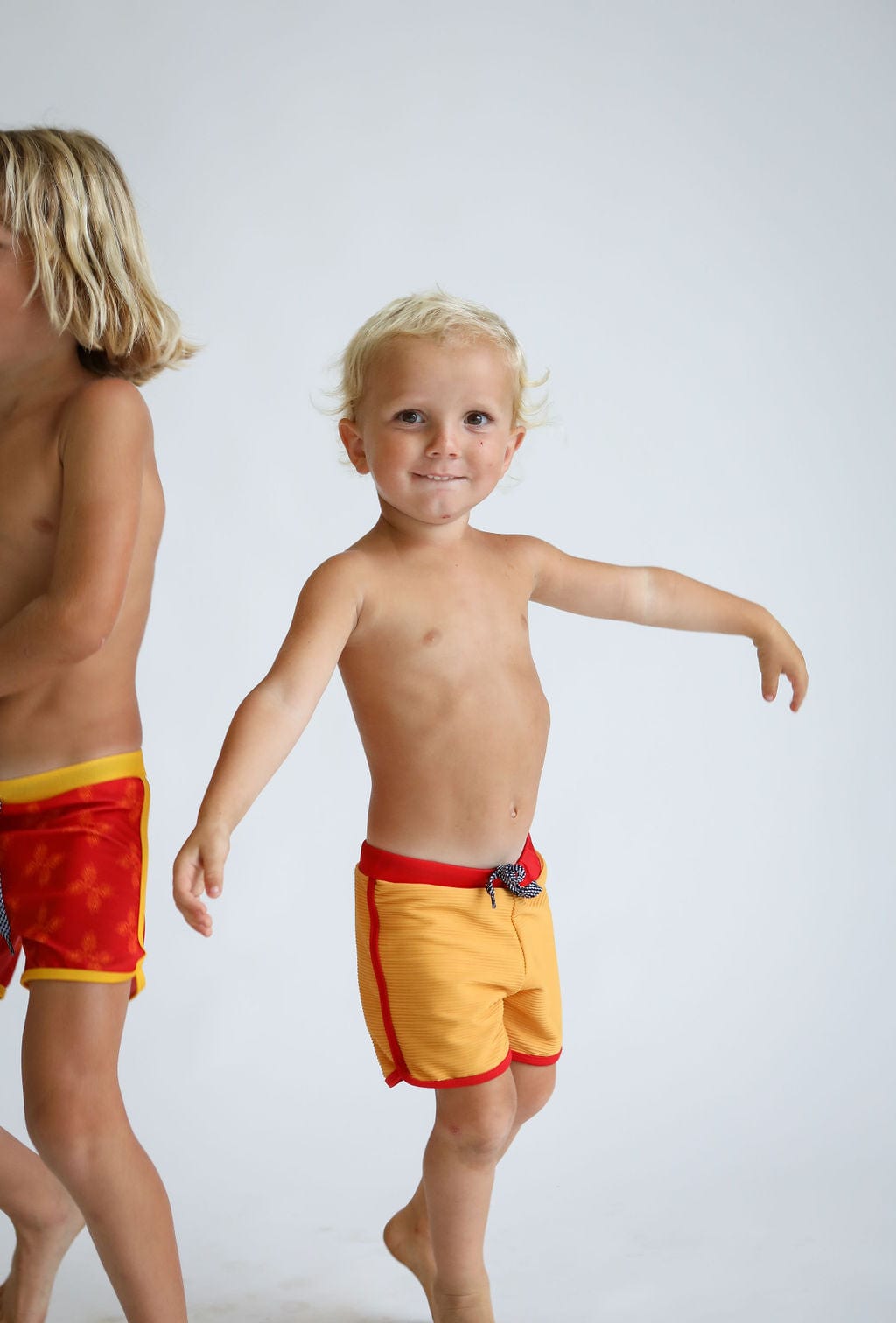 Toddler Soft Short for Swim in Yellow Ribbed Kids OF ONE SEA   