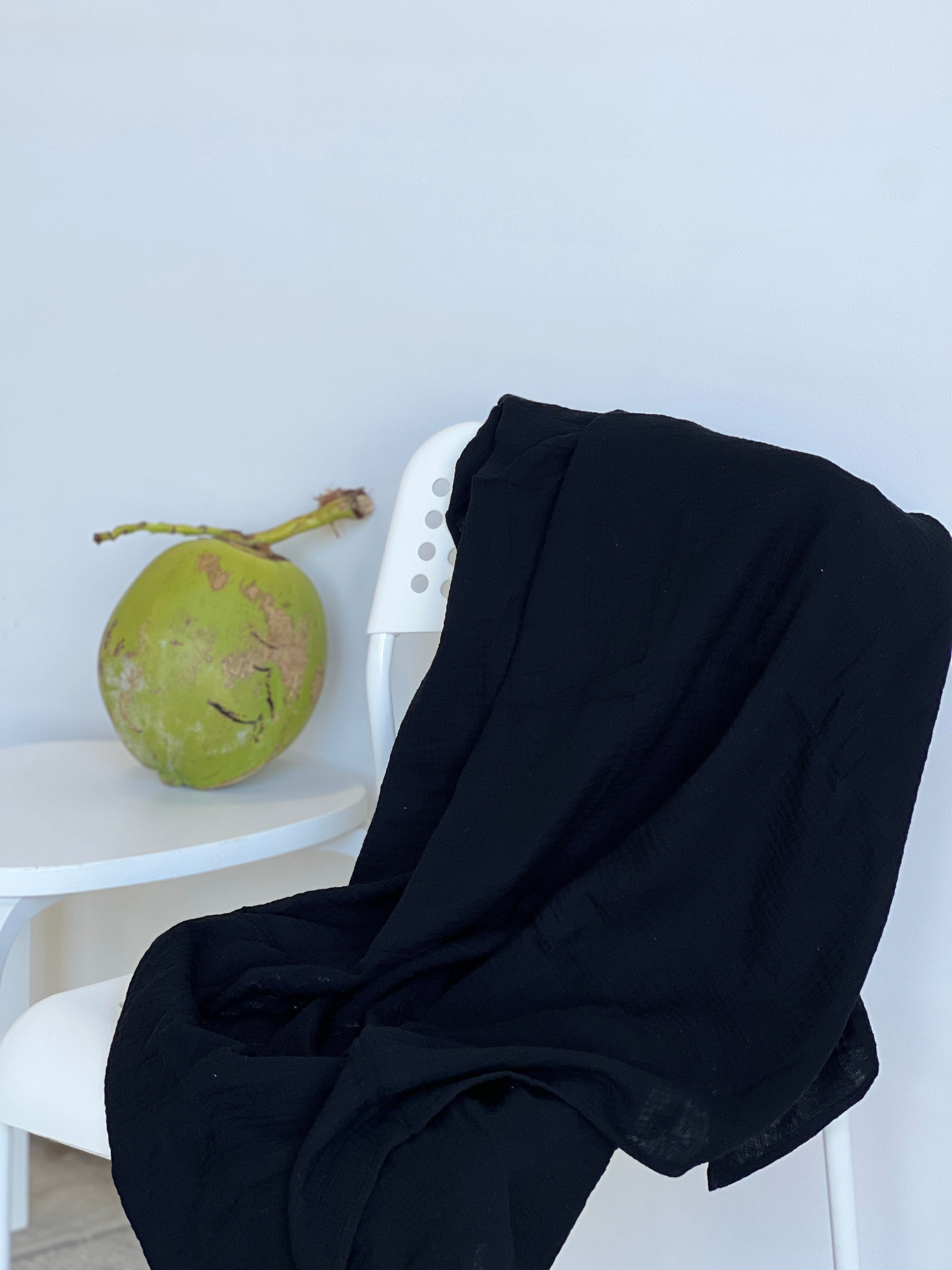 Muslin Sarong/Towel in Black Lava Totes + Towels OF ONE SEA Women's one size LARGE Black Lava 