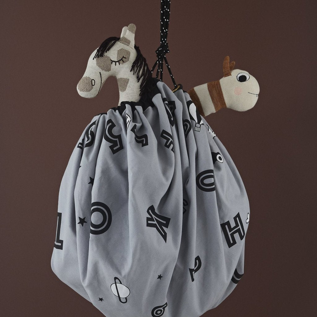 Alphabet Playsack - Grey Toy Storage OYOY   