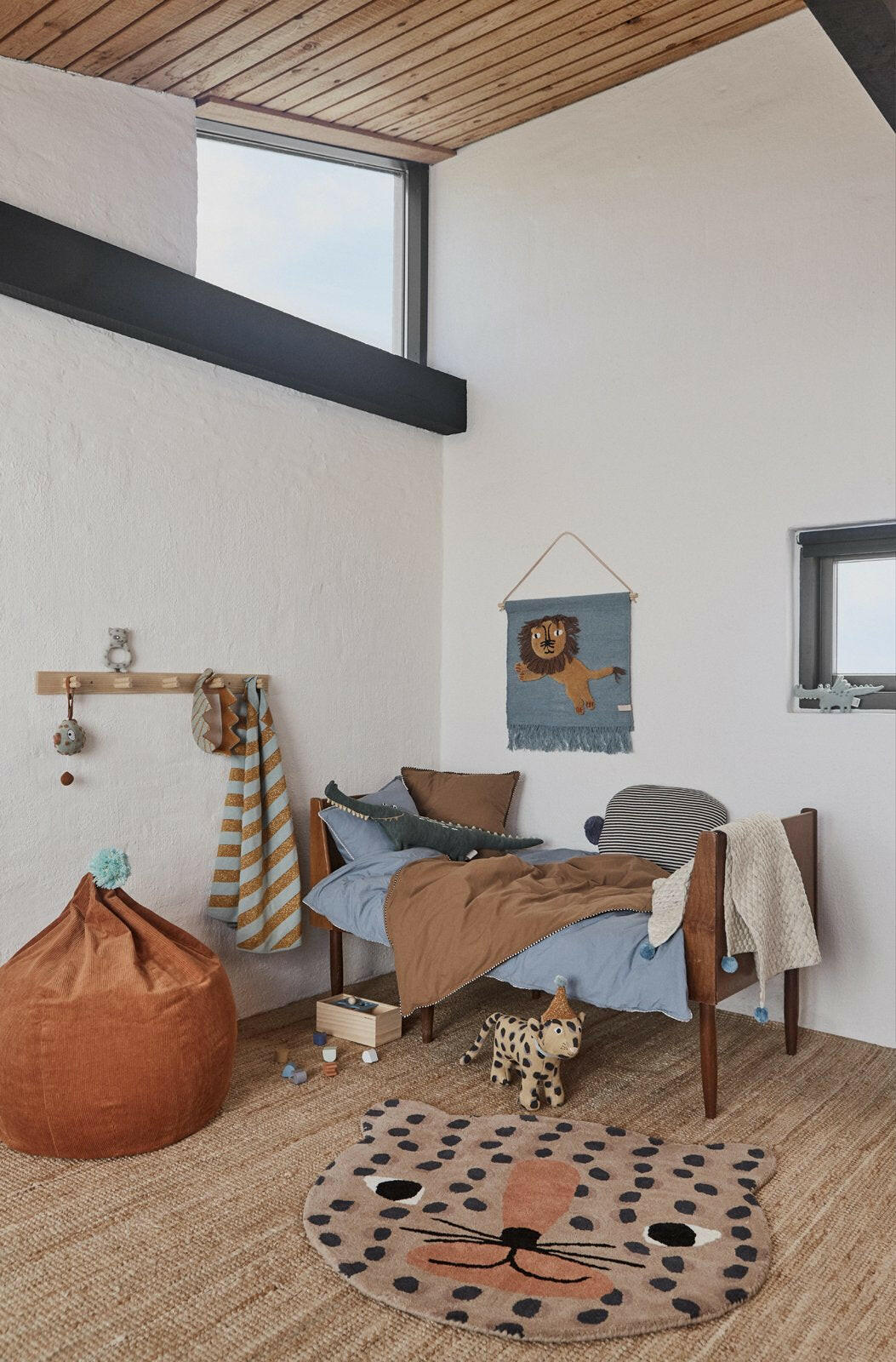 Cotton Corduroy Kids Beanbag Chair Caramel Pom Beanbags OYOY   