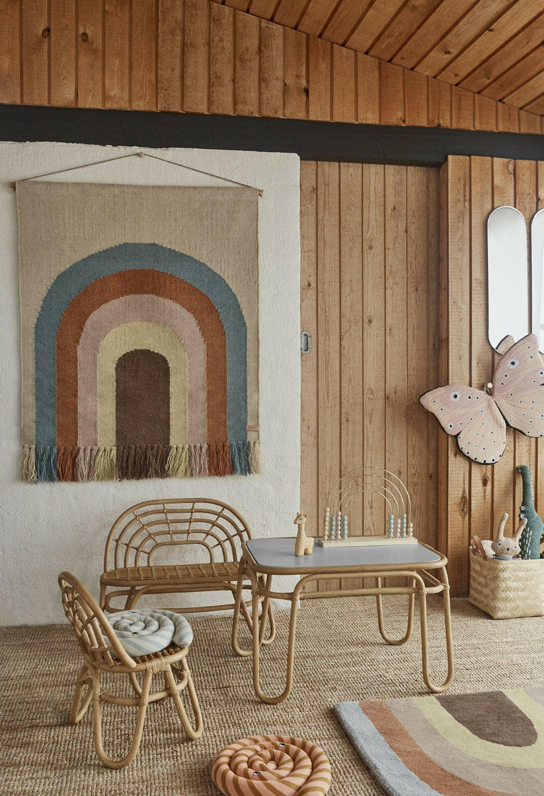 Rainbow Rattan Mini Chair Playroom Furniture OYOY   