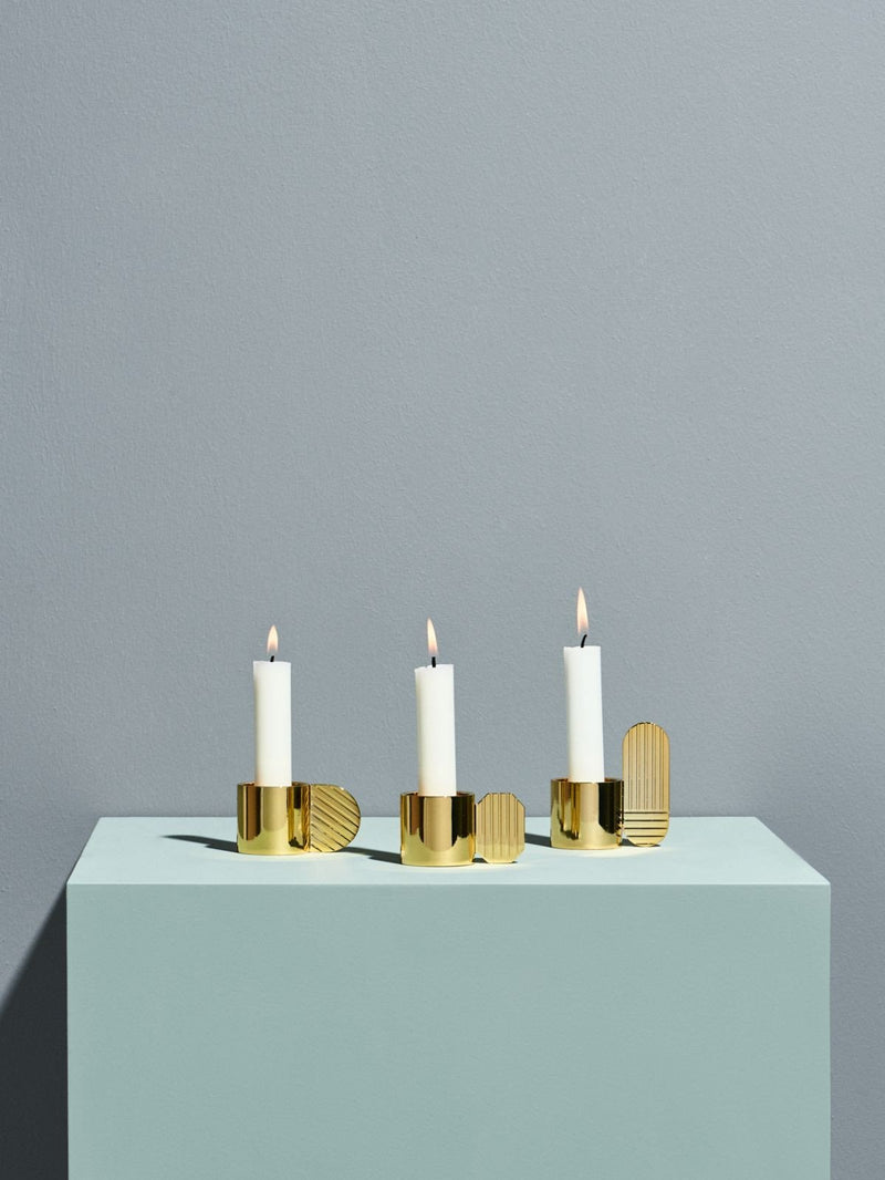 Art Candleholder - Oval - Brass