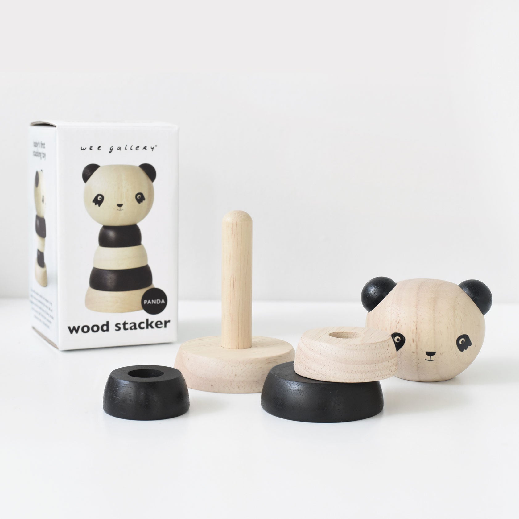 Wood Stacker - Panda Wooden Toys Wee Gallery   