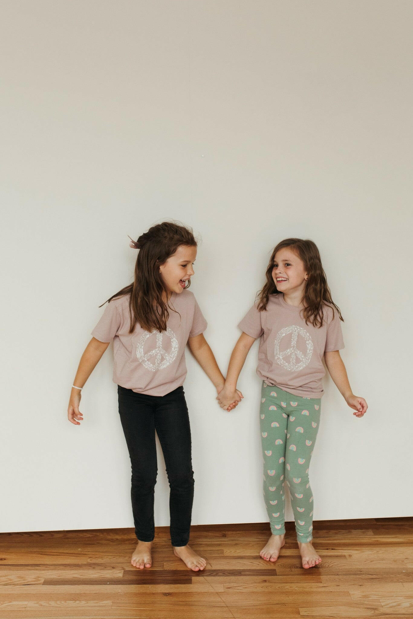 Peace Floral Kid’s Illustrated T-Shirt Kids Polished Prints   