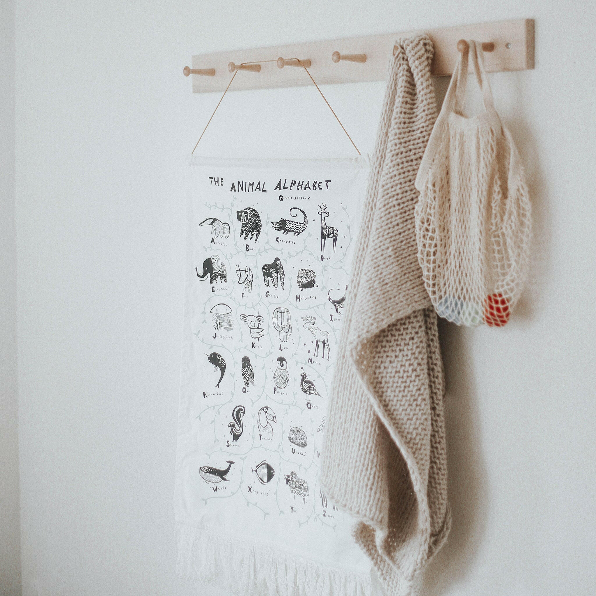Animal Alphabet Printed Tapestry Decor Wee Gallery   