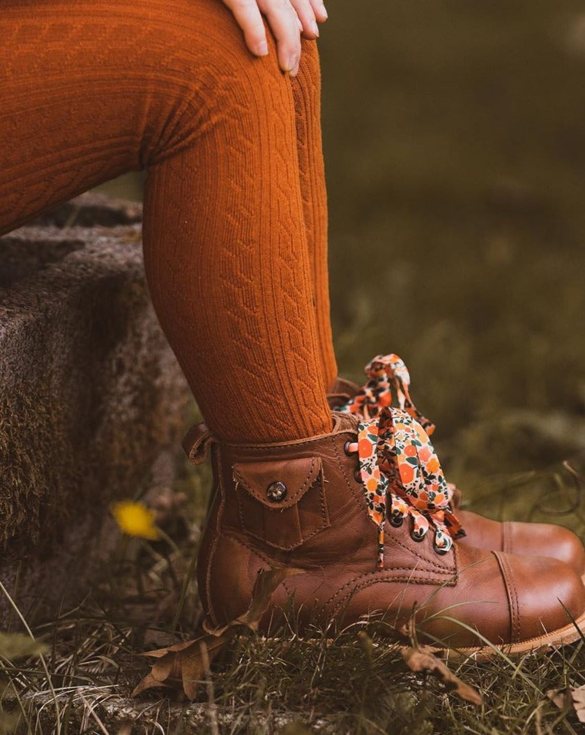 Pumpkin Spice Cable Knit Tights Tights Little Stocking Co   