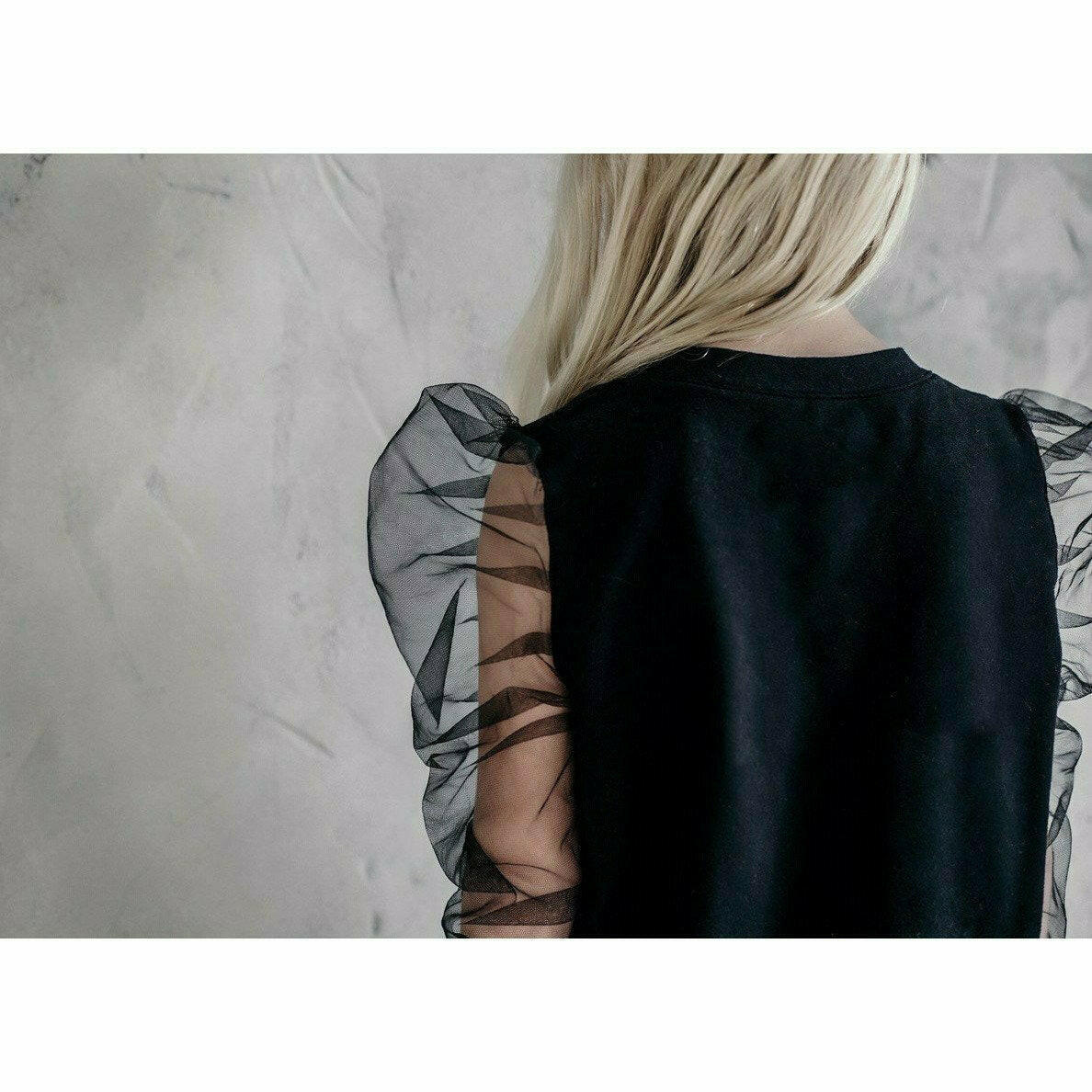 Organic Jolie Top Mesh Sleeves Top Be Mi Los Angeles   