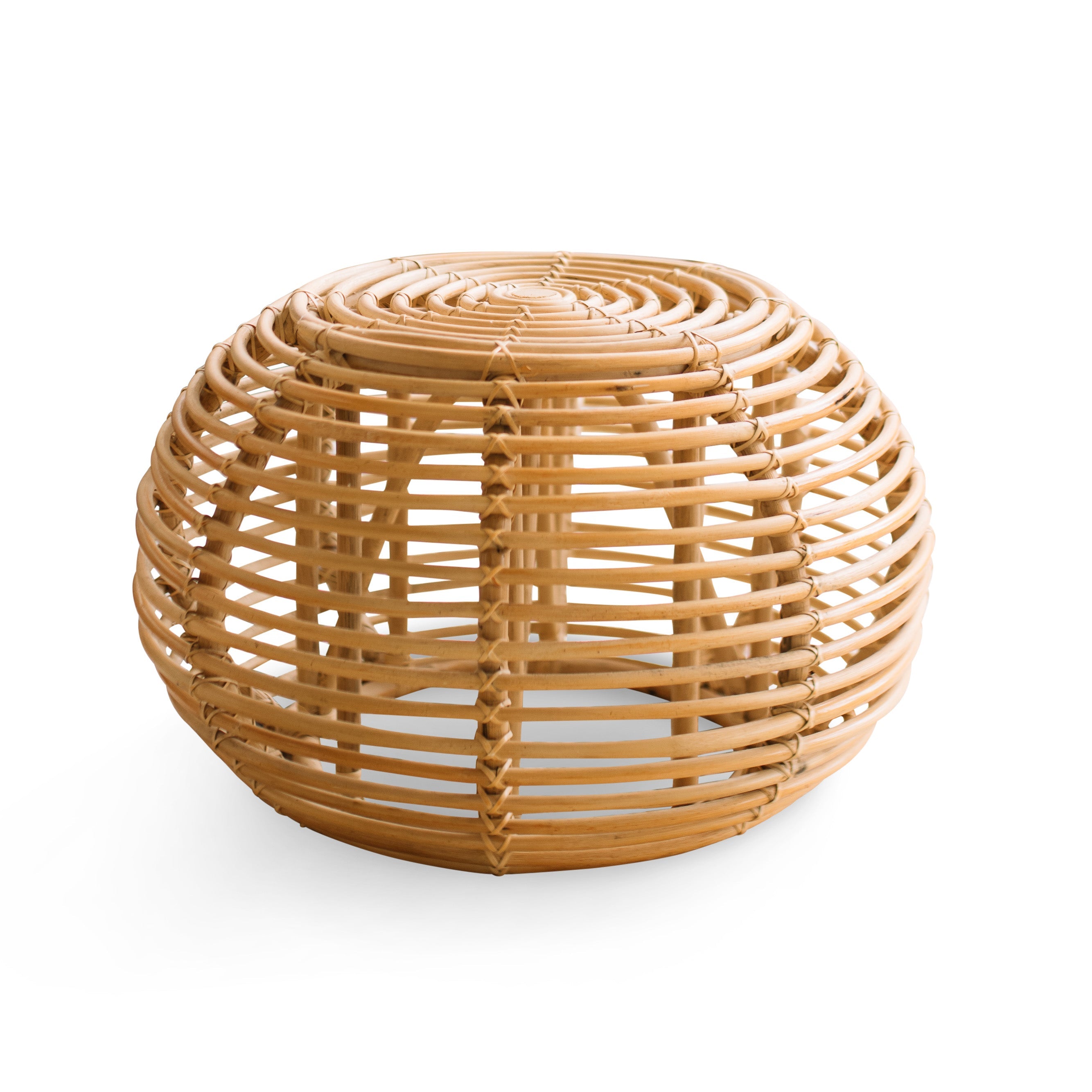 Rattan Stool Ottoman Furniture Ellie & Becks Co.   