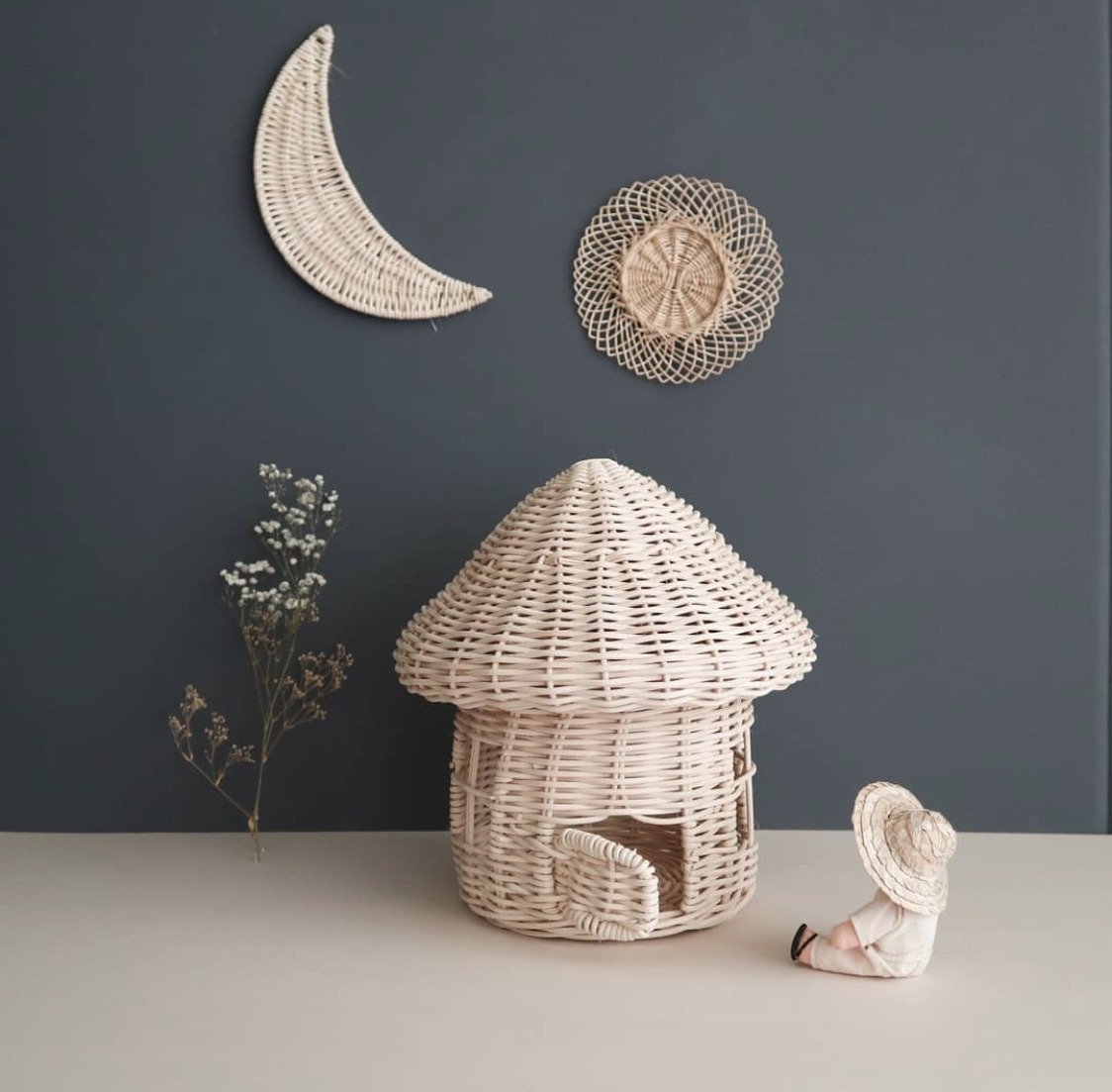 Mushroom House Rattan Toys Coconeh   